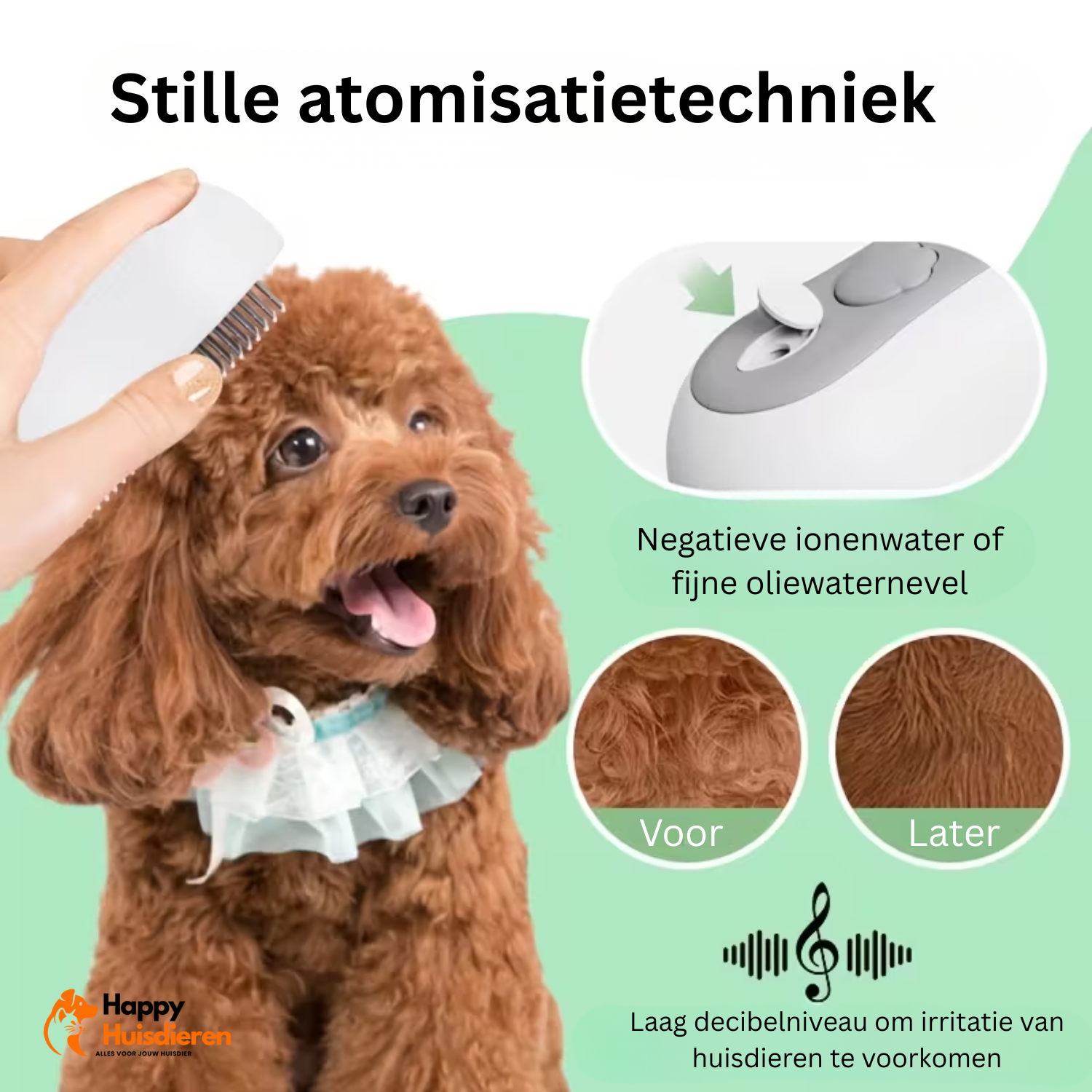 Oplaadbare huisdierspray-haarkam | Antistatische Verzorgingsborstel met Mist Spray, Haarverwijdering & Massage voor Honden & Katten