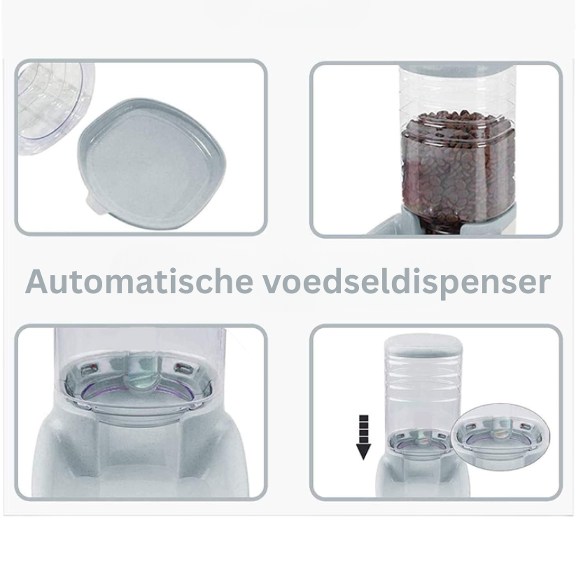 PawFeast Voedingsstation | Automatische Voer- en Waterdispenser voor Katten en Honden