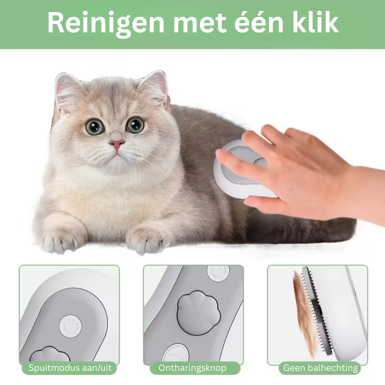 Oplaadbare huisdierspray-haarkam | Antistatische Verzorgingsborstel met Mist Spray, Haarverwijdering & Massage voor Honden & Katten