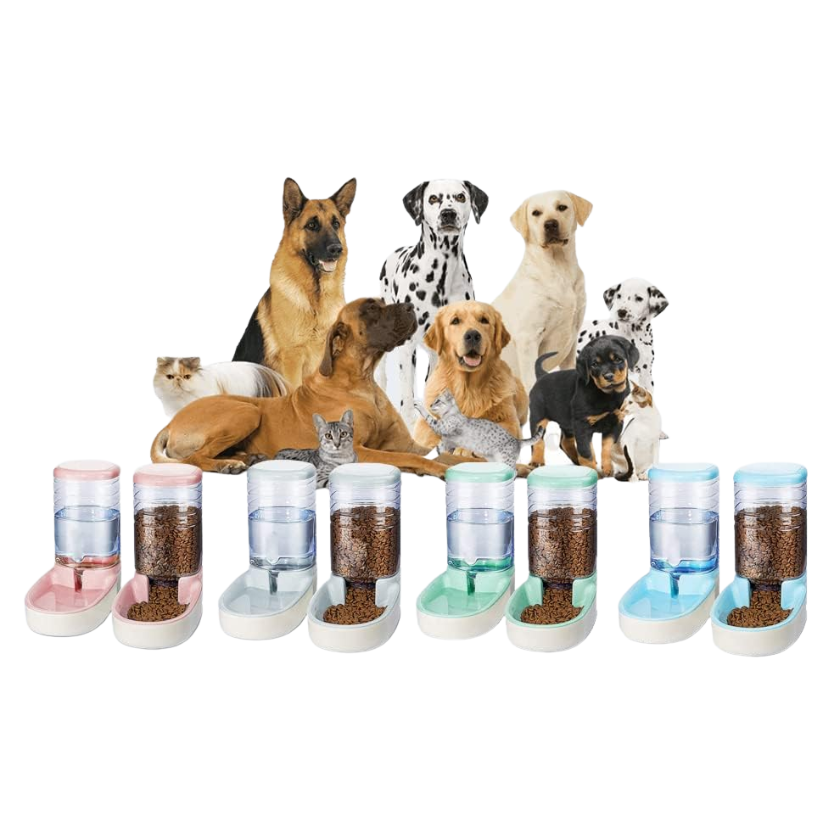 PawFeast Voedingsstation | Automatische Voer- en Waterdispenser voor Katten en Honden