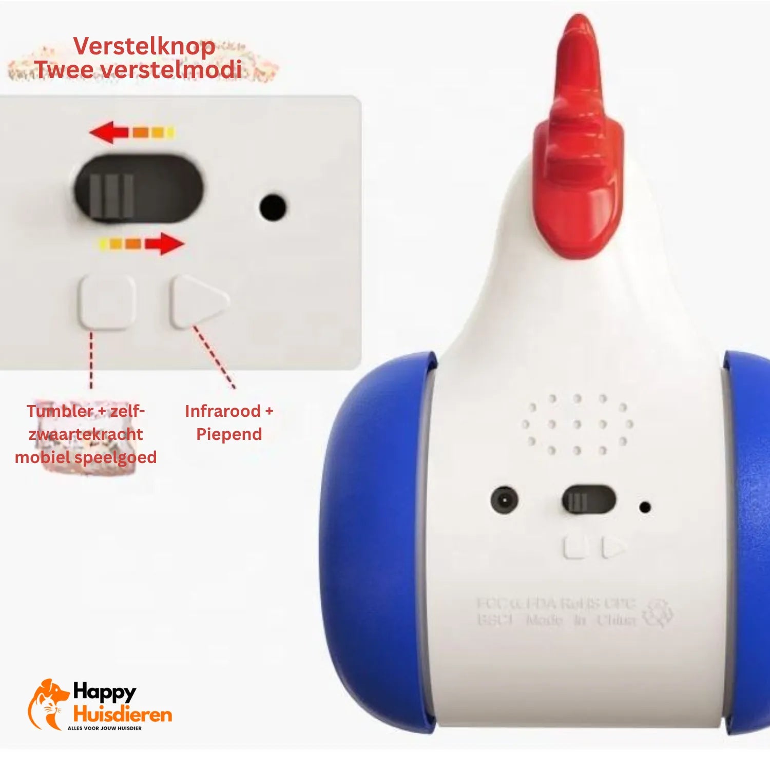 Achtervolg Licht | Interactieve Kattenspeelset met Laser en Beweging – Haantjesontwerp