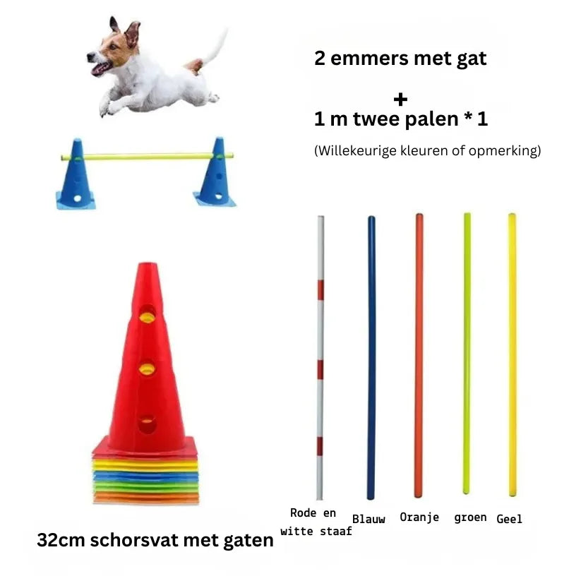 AgiliPaw Trainingsset | Verstelbare Behendigheidsbalken voor Hondentraining