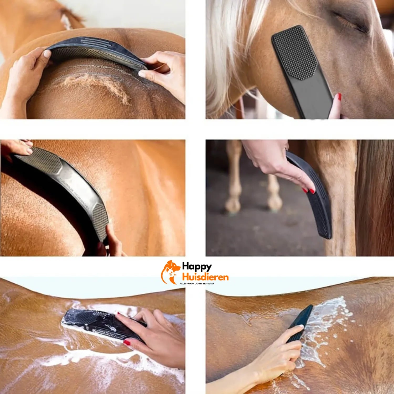 Alles-in-één Paardenborstel | Veelzijdige Borstel voor Grondige Verzorging