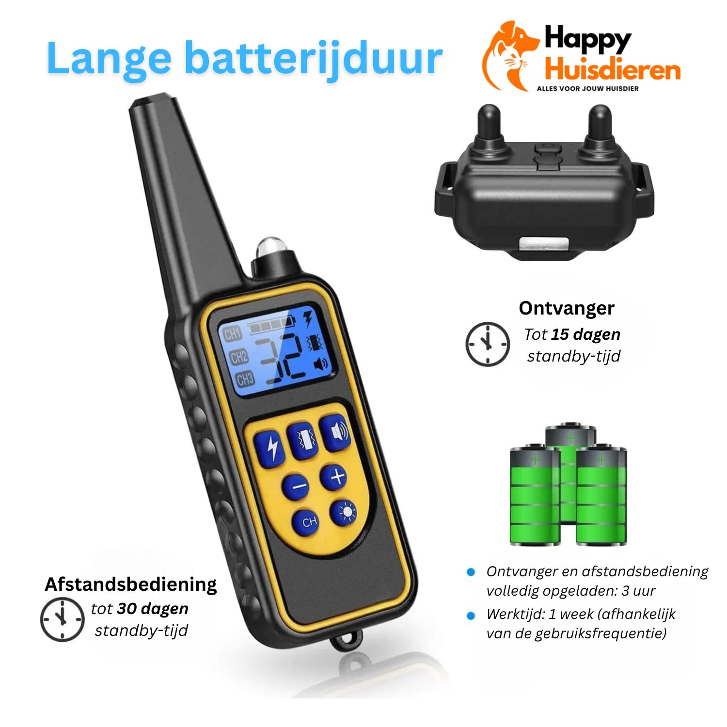 BarkControl Halsband | Hondentraining Halsband met Afstandsbediening, Trillingen & Geluid