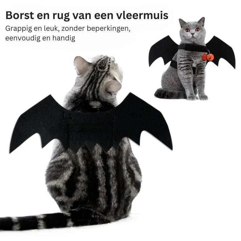 BatPaws Kostuum | Grappig Vleermuiskostuum voor Honden en Katten met Halloween