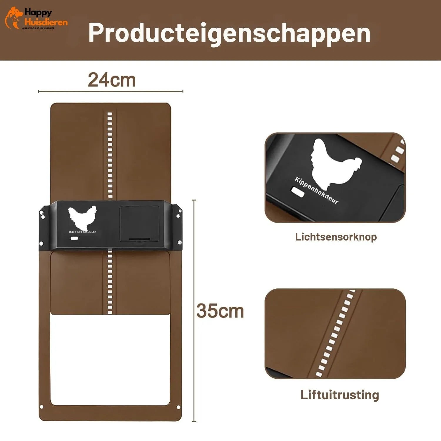 Bertha | Slimme deur met lichtsensor voor kippenhokken – veilig & weerbestendig