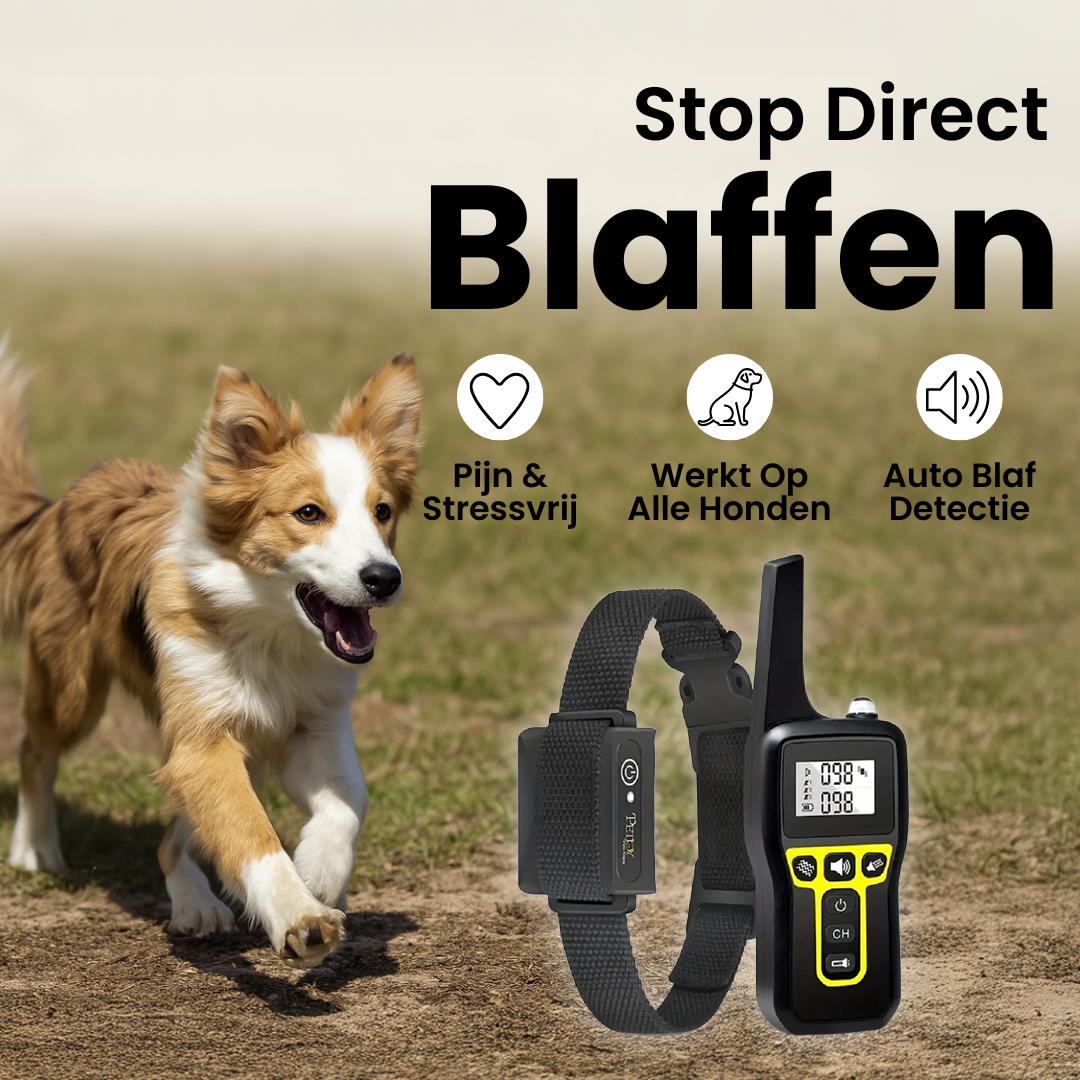 Blaffvrije Trainer | Trillingshalsband met Afstandsbediening tot 1000M voor Alle Honden