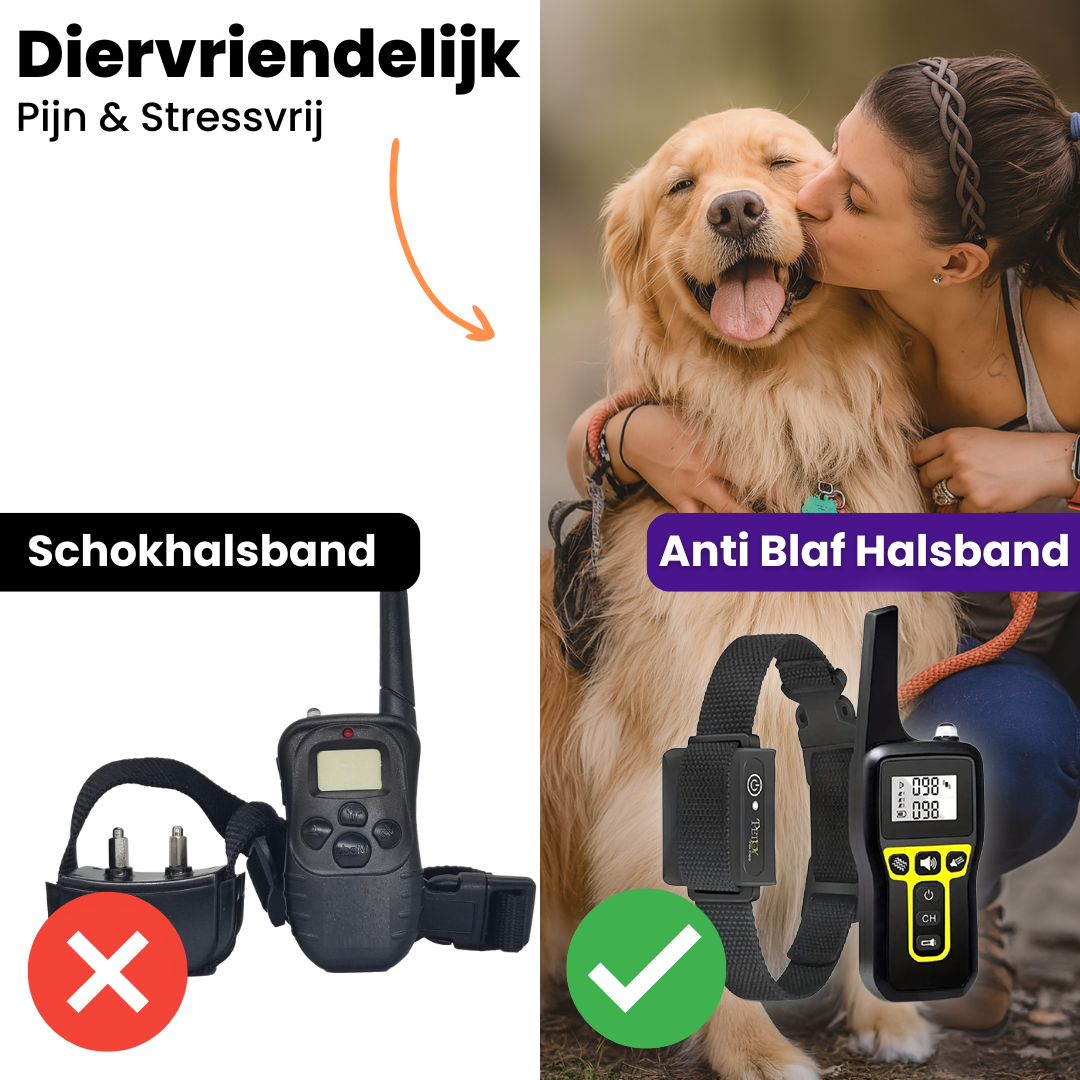 Blaffvrije Trainer | Trillingshalsband met Afstandsbediening tot 1000M voor Alle Honden