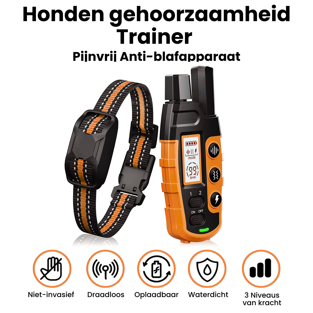 FidoTrainer Pro | Oplaadbare Waterdichte Honden Trainingshalsband met Afstandsbediening
