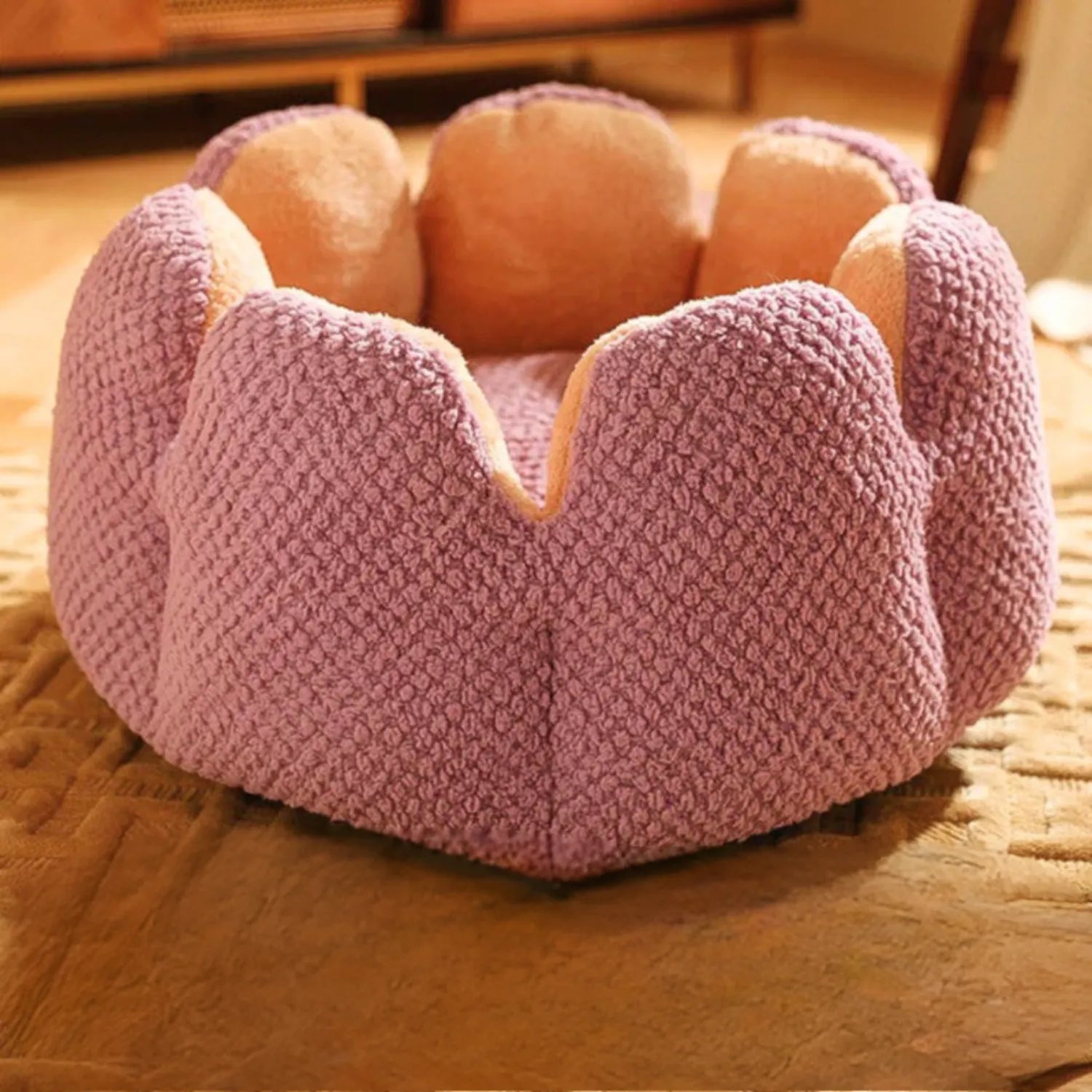 Bloemennestbed | Warme pluche bloem voor huisdieren