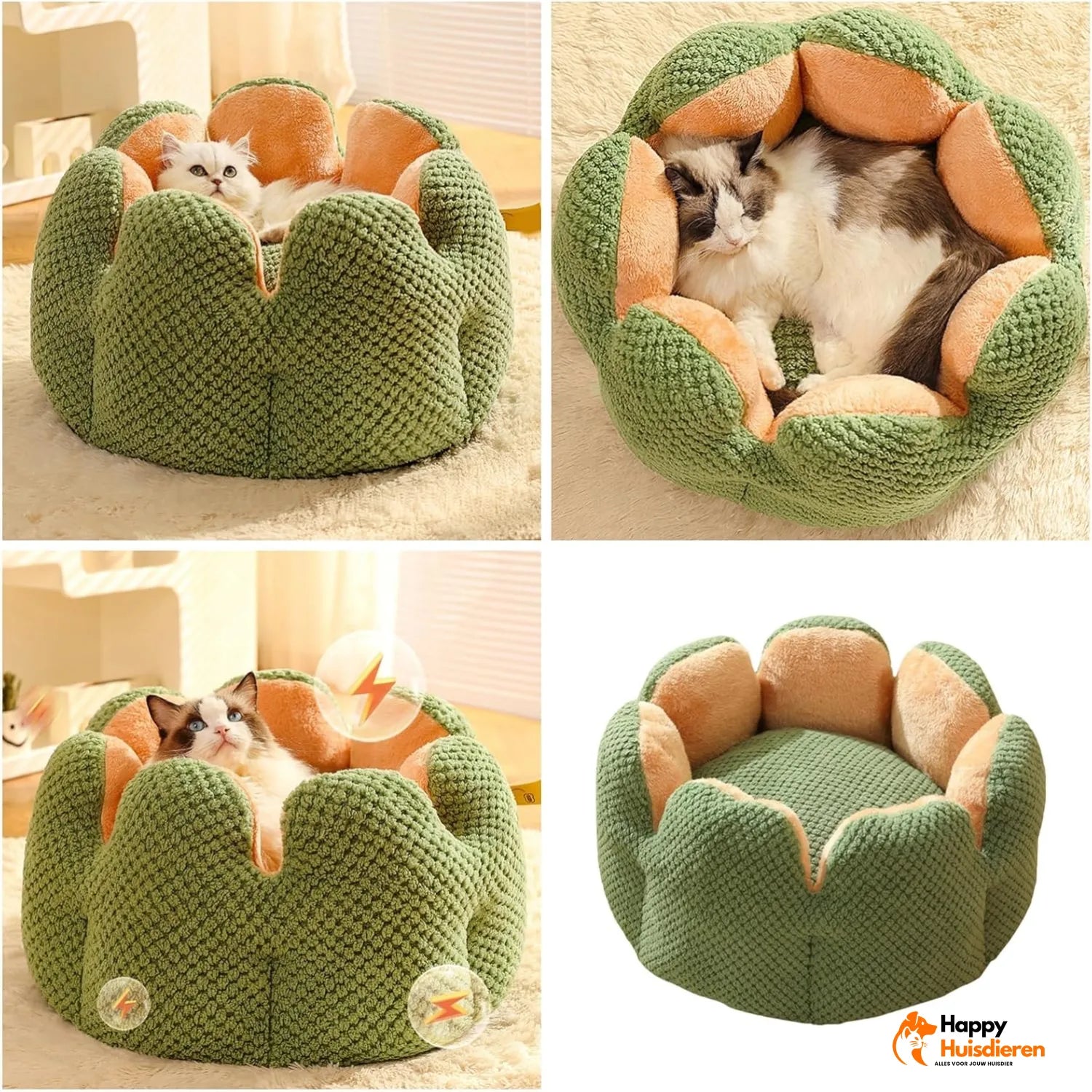 Bloemennestbed | Warme pluche bloem voor huisdieren