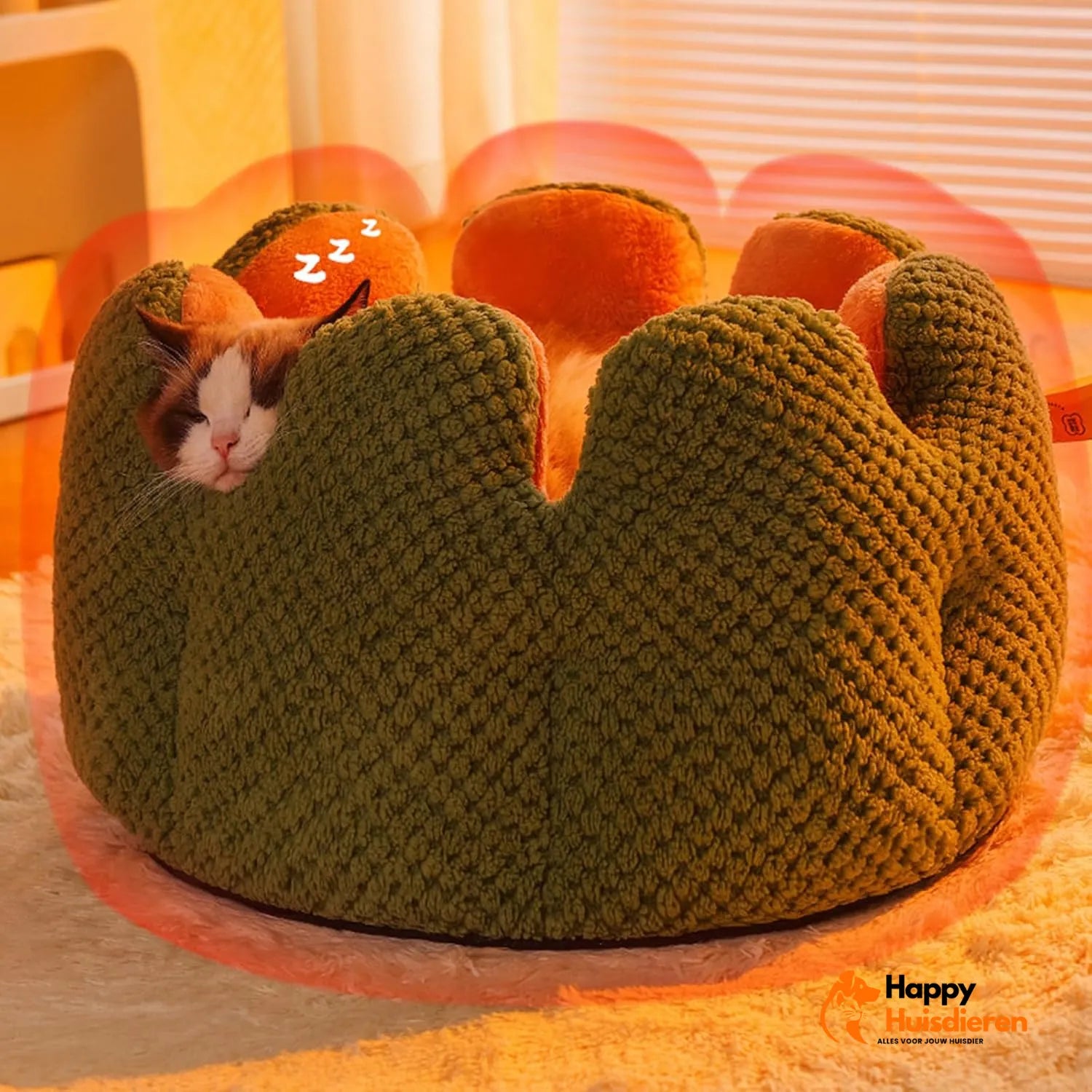 Bloemennestbed | Warme pluche bloem voor huisdieren