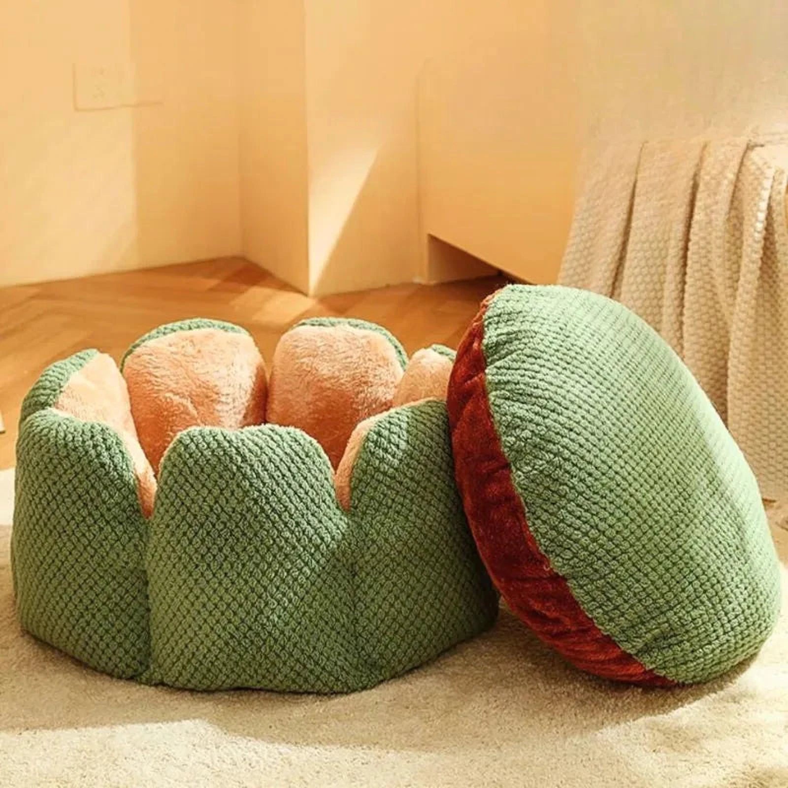 Bloemennestbed | Warme pluche bloem voor huisdieren