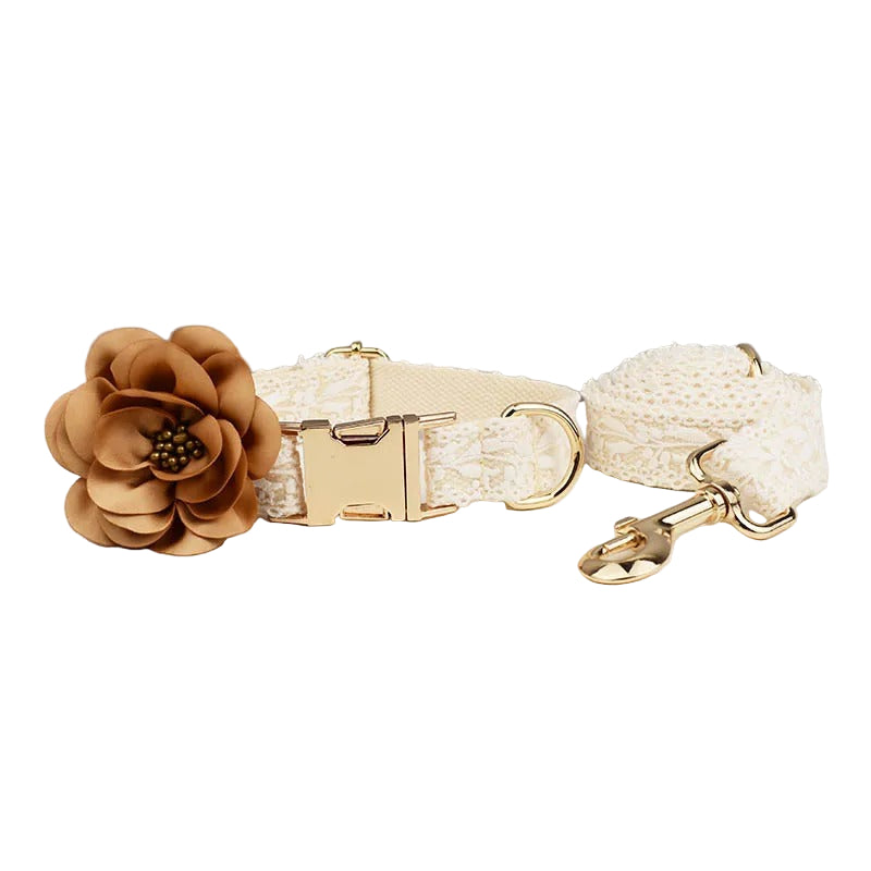 BridalPaw Halsband & Riem | Gepersonaliseerde Huwelijksset voor Honden