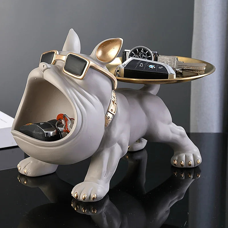Bulldog BuddyBox | Bulldog beeldje met opbergvak, 30 cm
