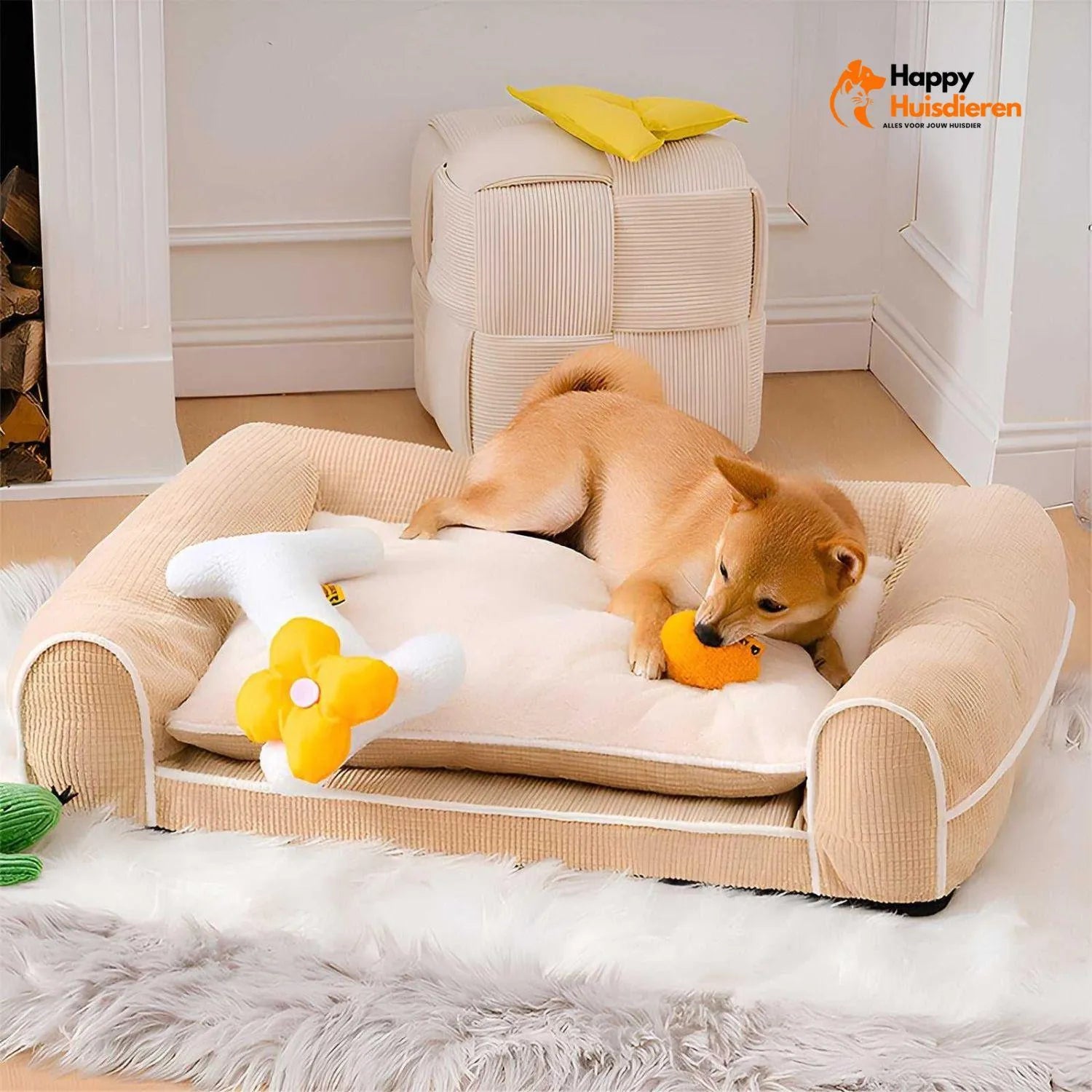 CanineCloud Couch | Flanellen Honden Sofa voor Diepe Ontspanning