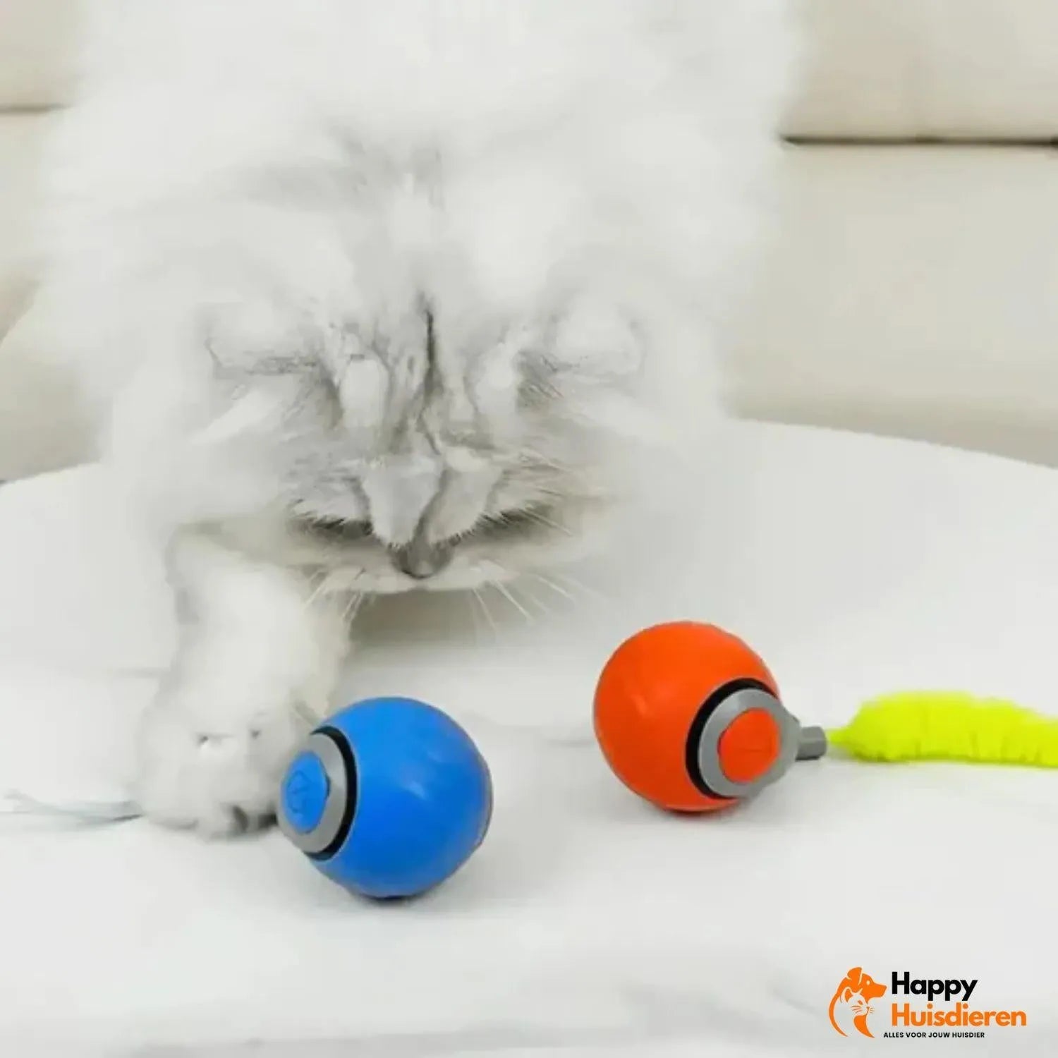 ChaseWhirl | Interactieve kattenbal met bewegende staart & oplaadbare motor