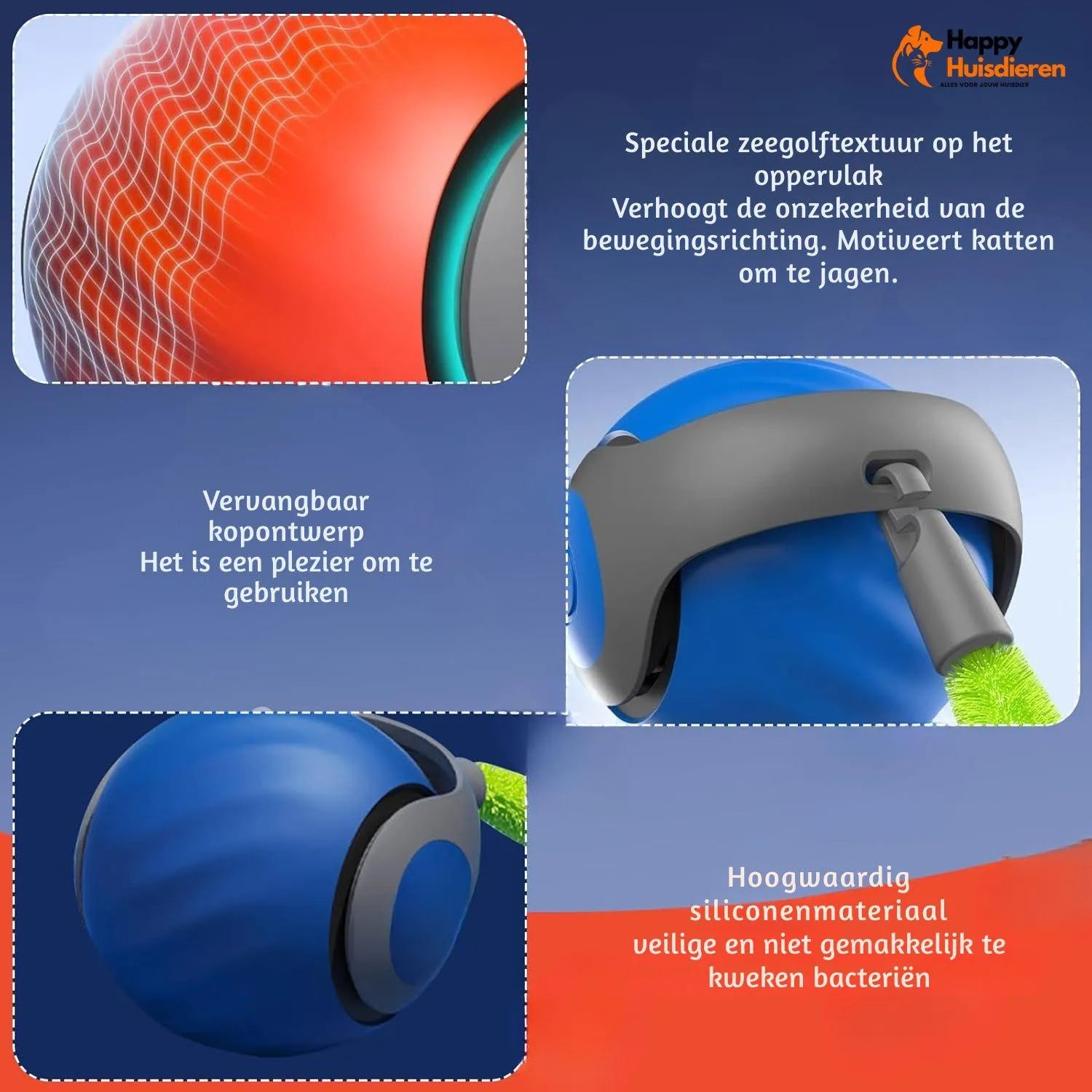 ChaseWhirl | Interactieve kattenbal met bewegende staart & oplaadbare motor