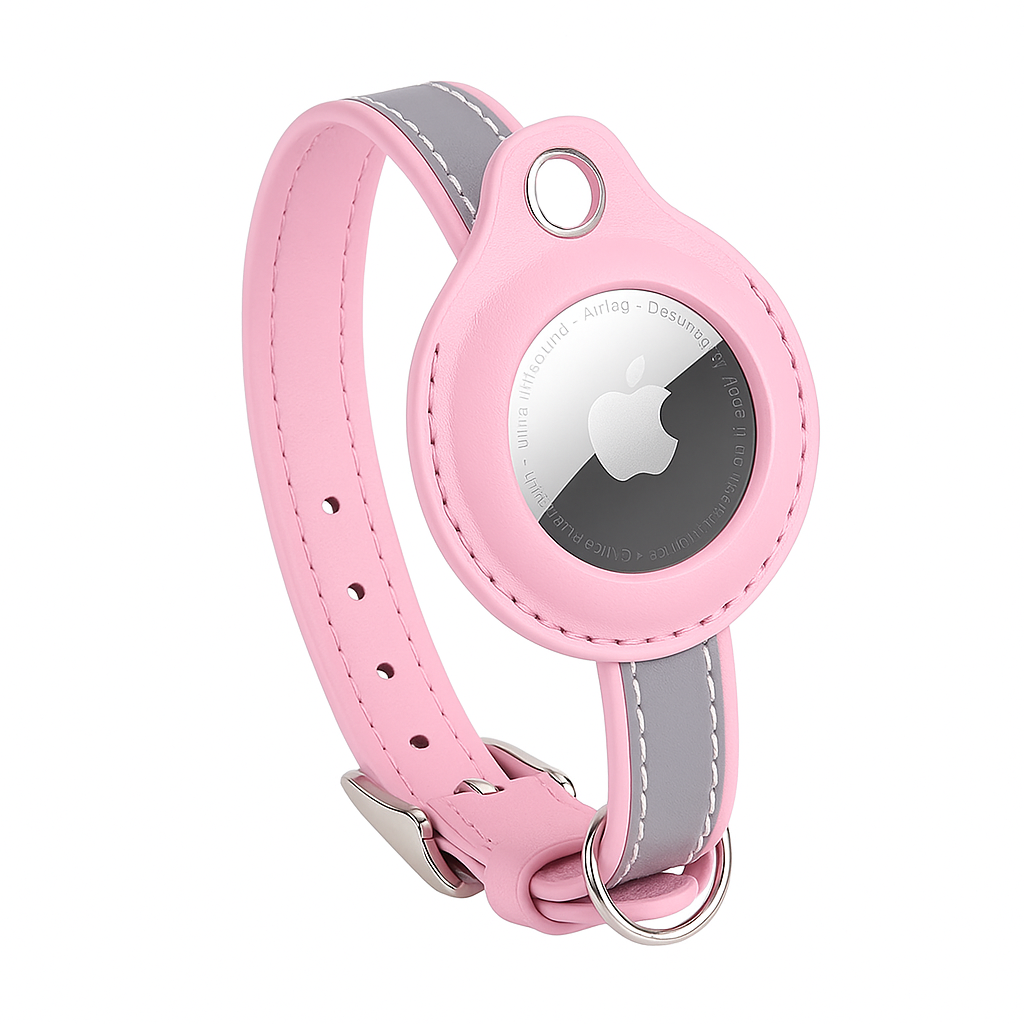 VarioReflect Collar | Leren AirTag Halsband met Reflecterende Veiligheid