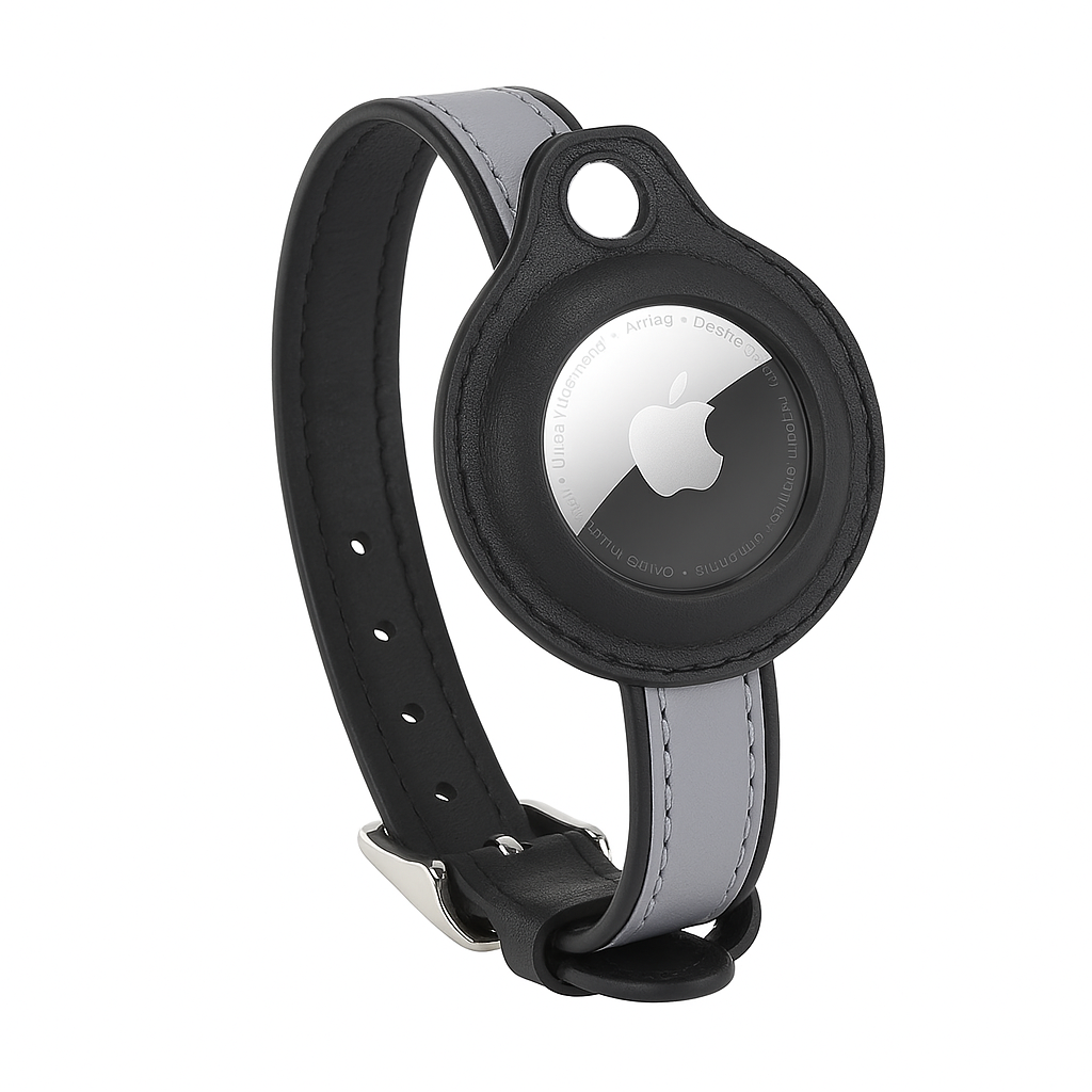 VarioReflect Collar | Leren AirTag Halsband met Reflecterende Veiligheid