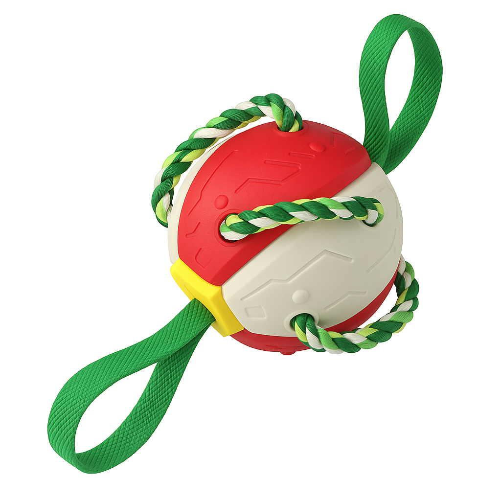 FlexFetch | Duurzame hondenbal met licht, geschikt voor apporteren en kauwen