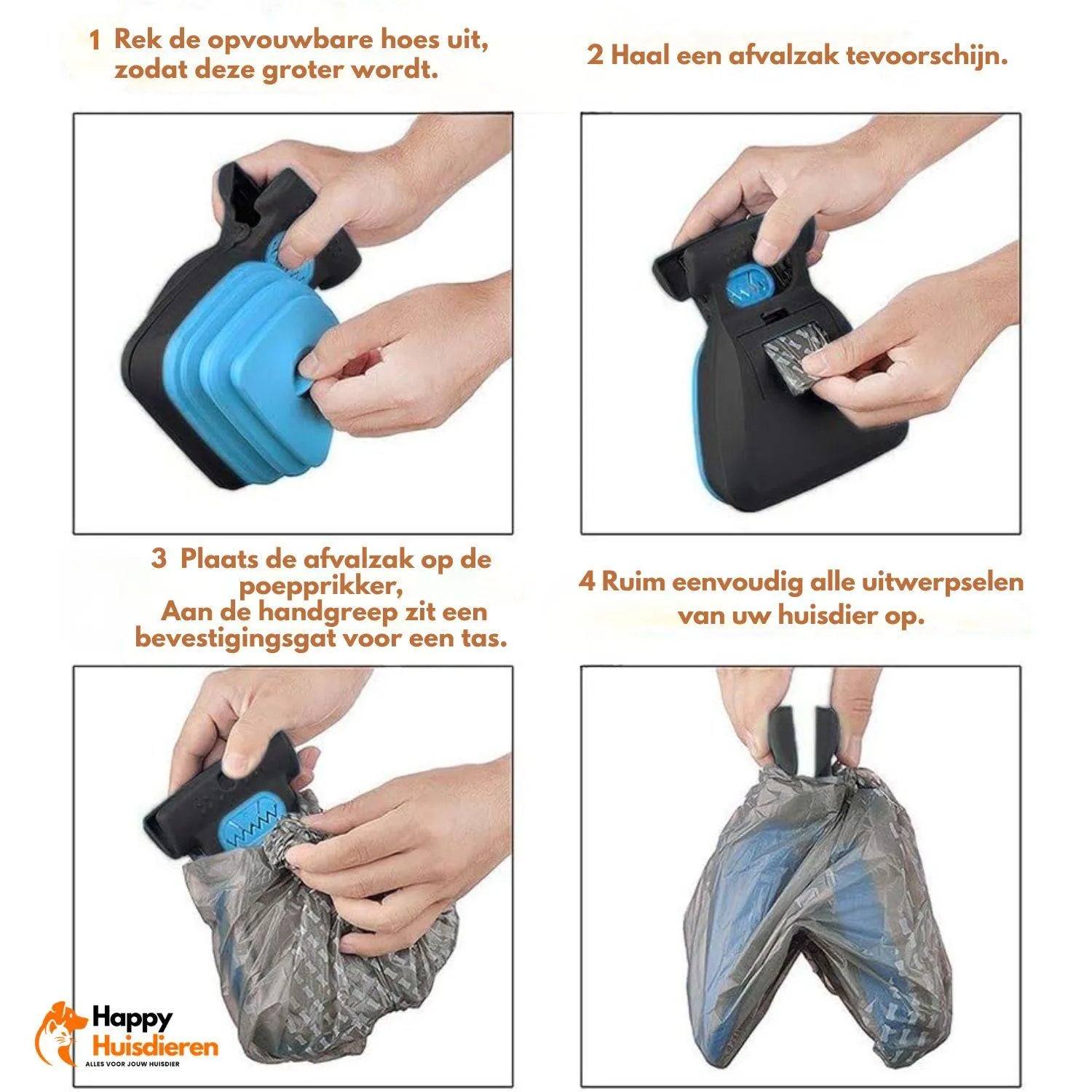 CleanGo Scoop | Draagbare poepschepper met zakdispenser & opvouwbaar ontwerp