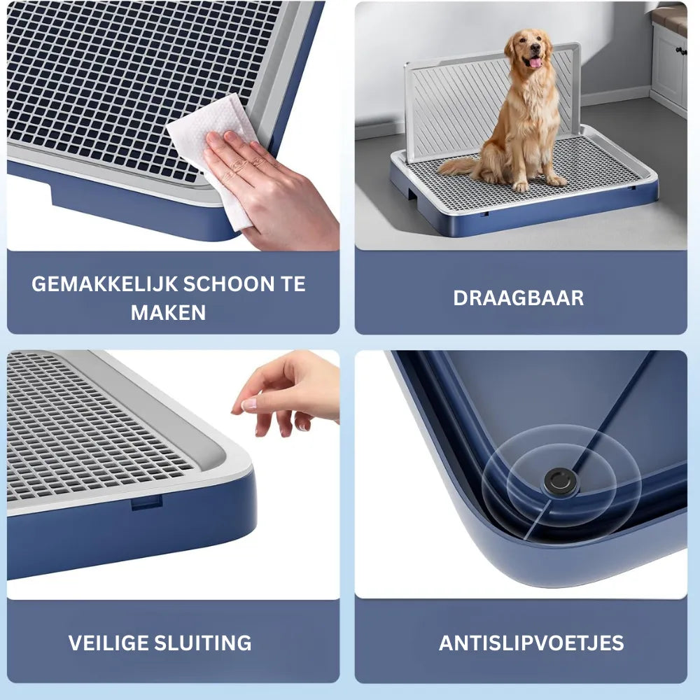 CleanPaw PottyTray | Hygiënisch Hondentoilet met Antislip en Spatbescherming