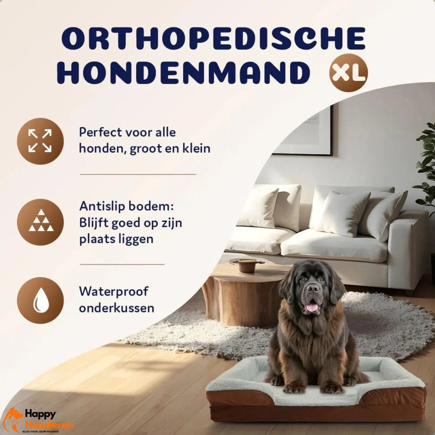 CloudNest | Orthopedische hondenmand met traagschuim & rand