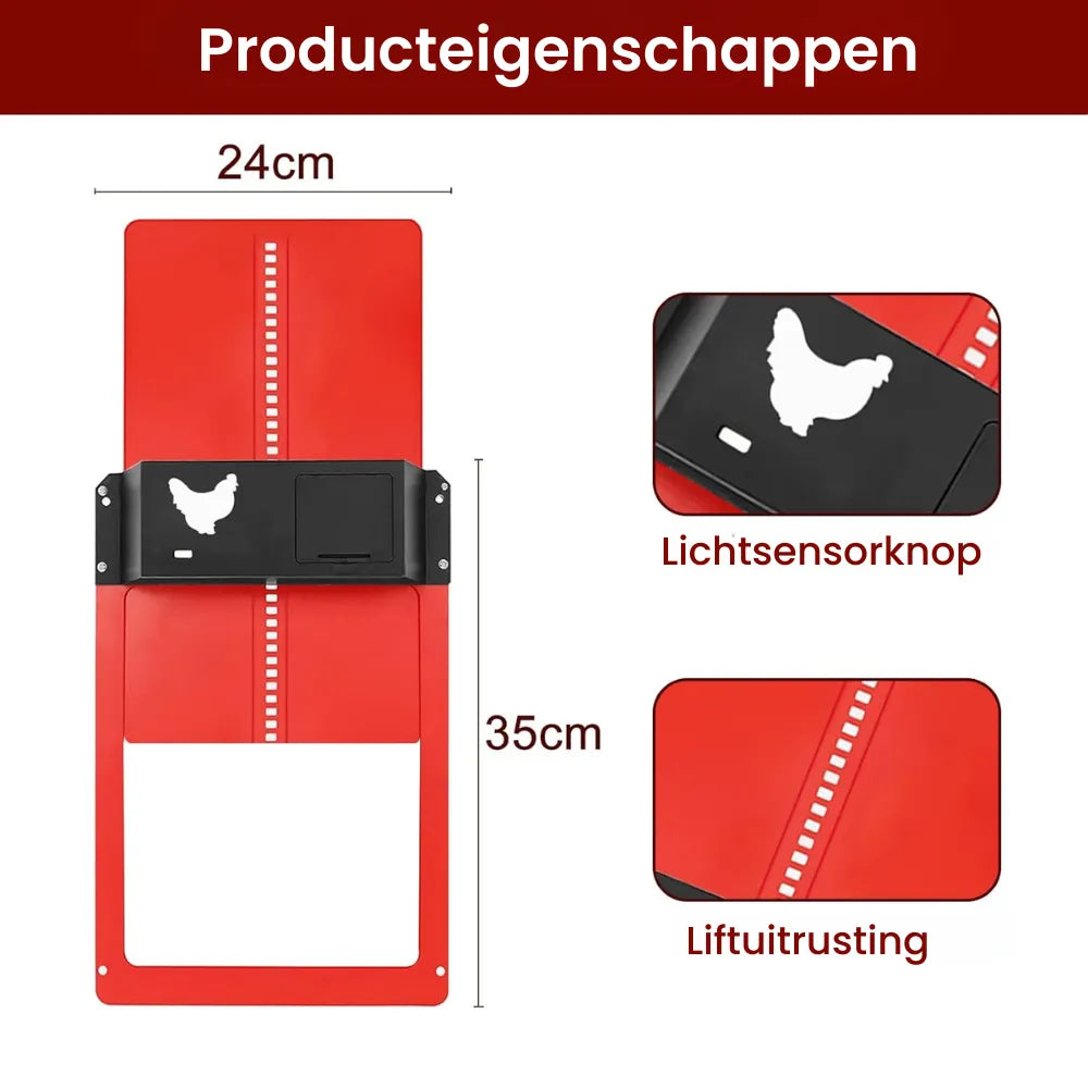 CluckSafe Pro | Automatisch Kippenluik met Timer en Lichtsensor