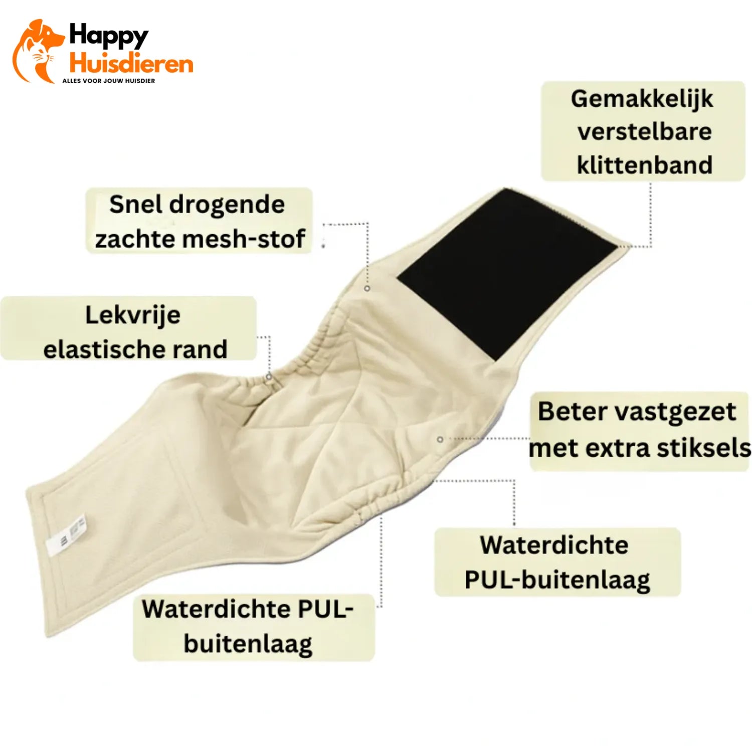 ComfyTail Wrap | Herbruikbare Hondenluier voor Reuen – Ademend & Hygiënisch