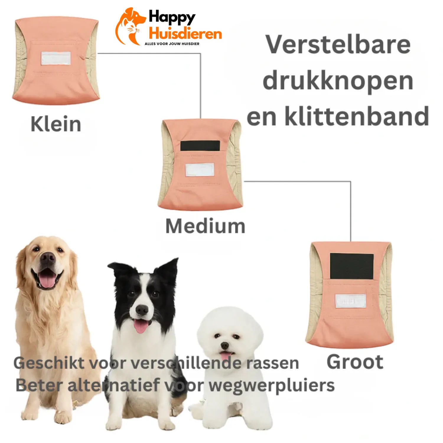 ComfyTail Wrap | Herbruikbare Hondenluier voor Reuen – Ademend & Hygiënisch
