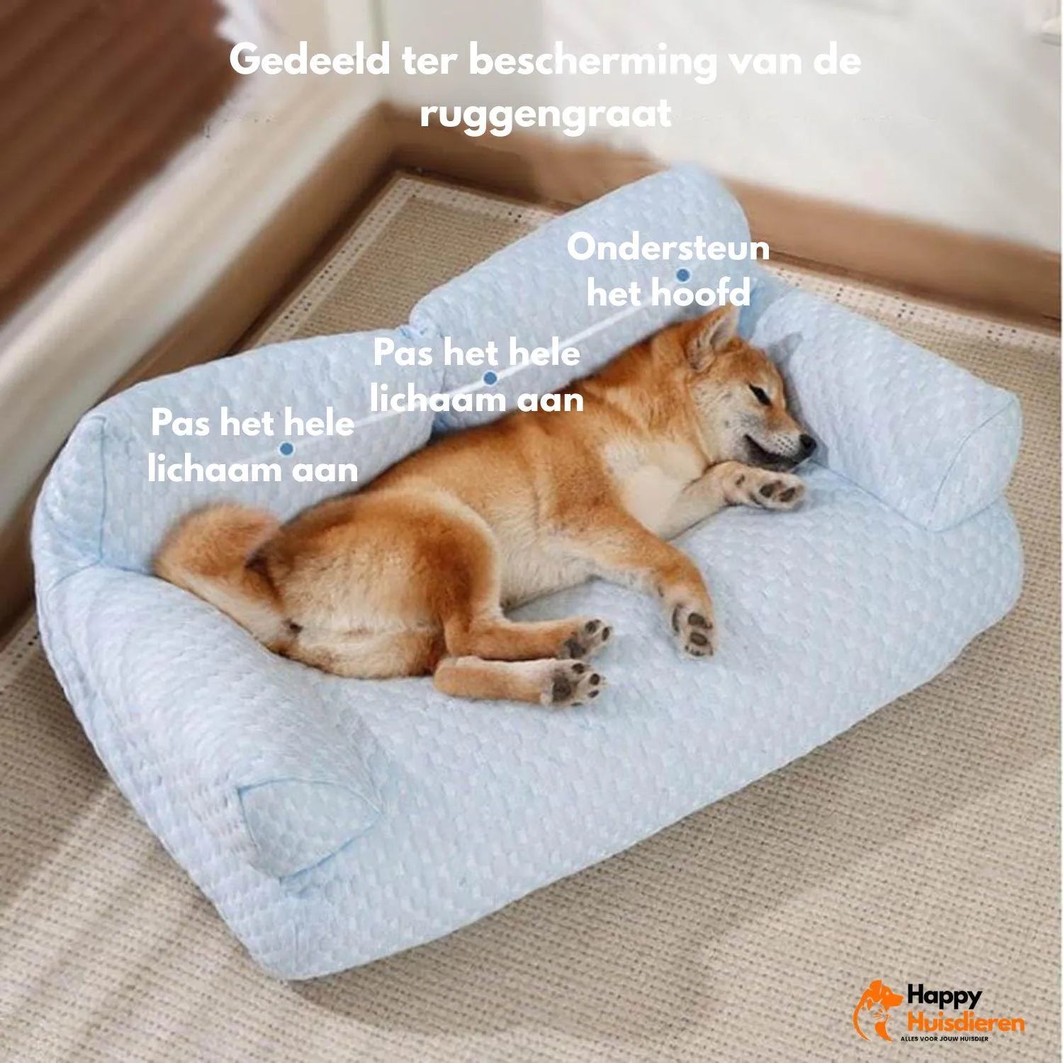 CoolRest Bed | Verkoelend hondenbed van ijszijde met antislipbodem & rugsteun