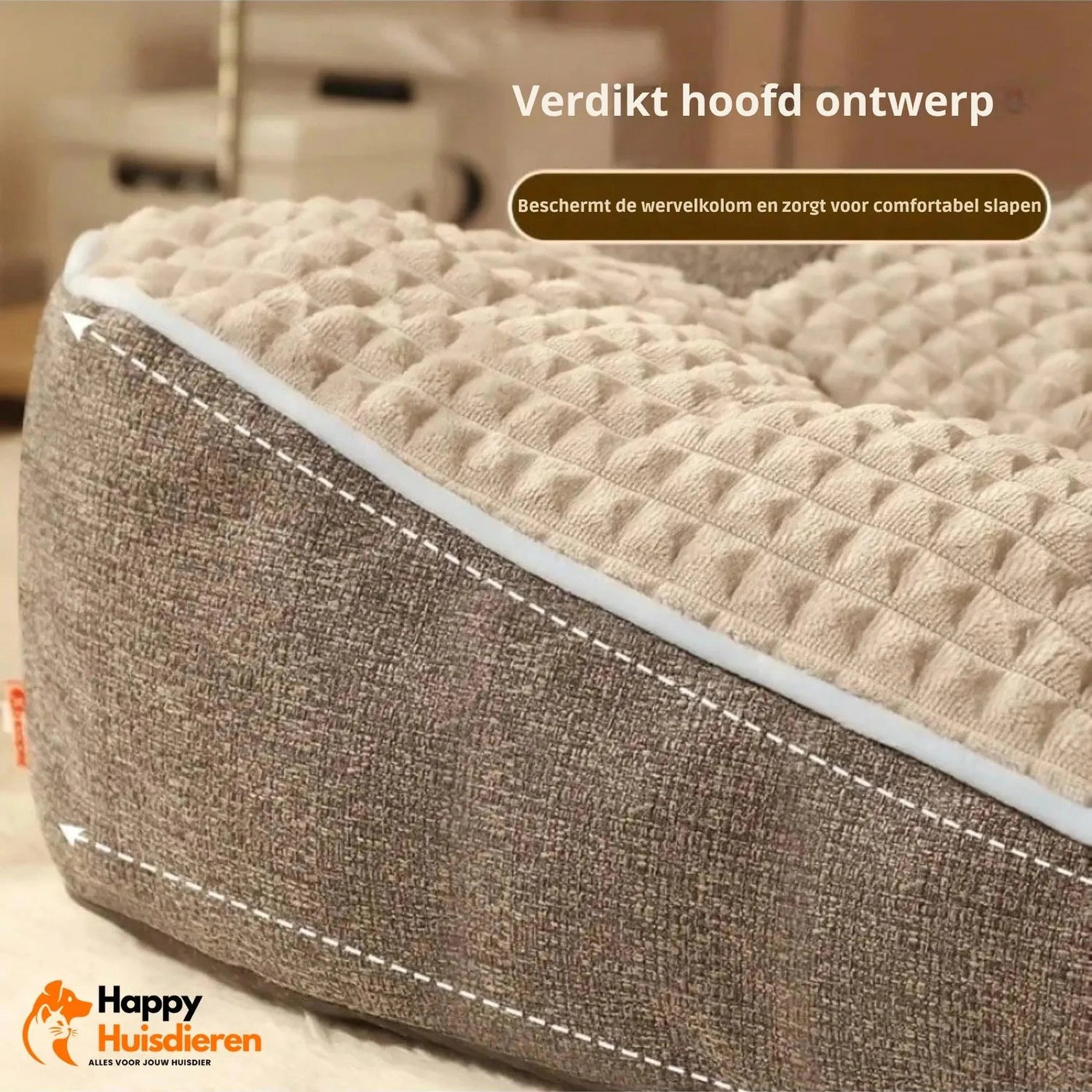 DreamRest | Orthopedisch hondenbed met hoofdsteun en wasbare hoes