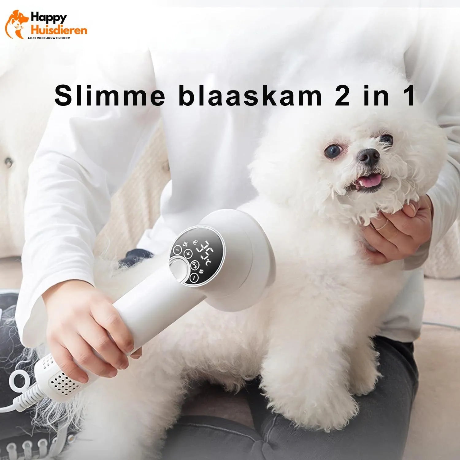 DryEase Brush | Droogborstel voor honden met stille werking & zachte vachtverzorging