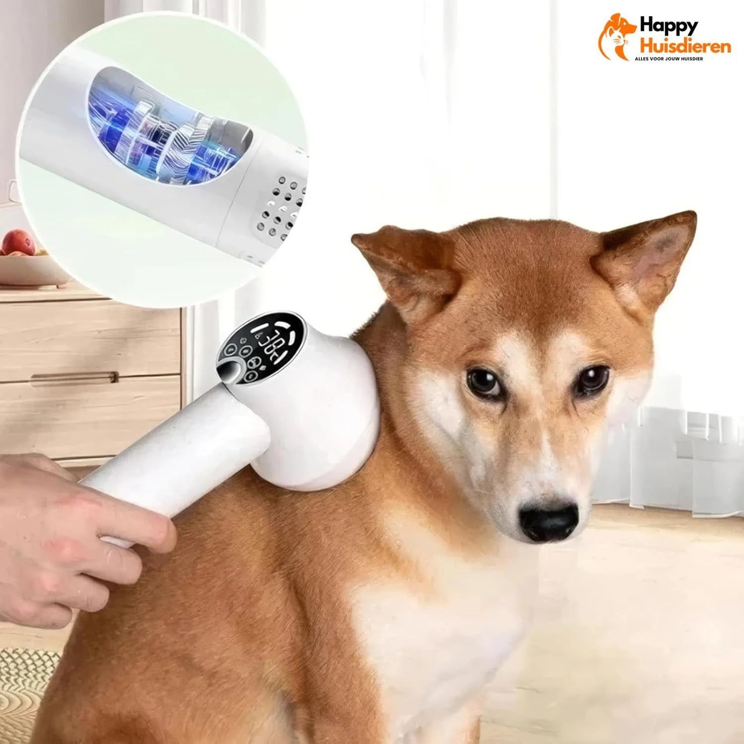 DryEase Brush | Droogborstel voor honden met stille werking & zachte vachtverzorging