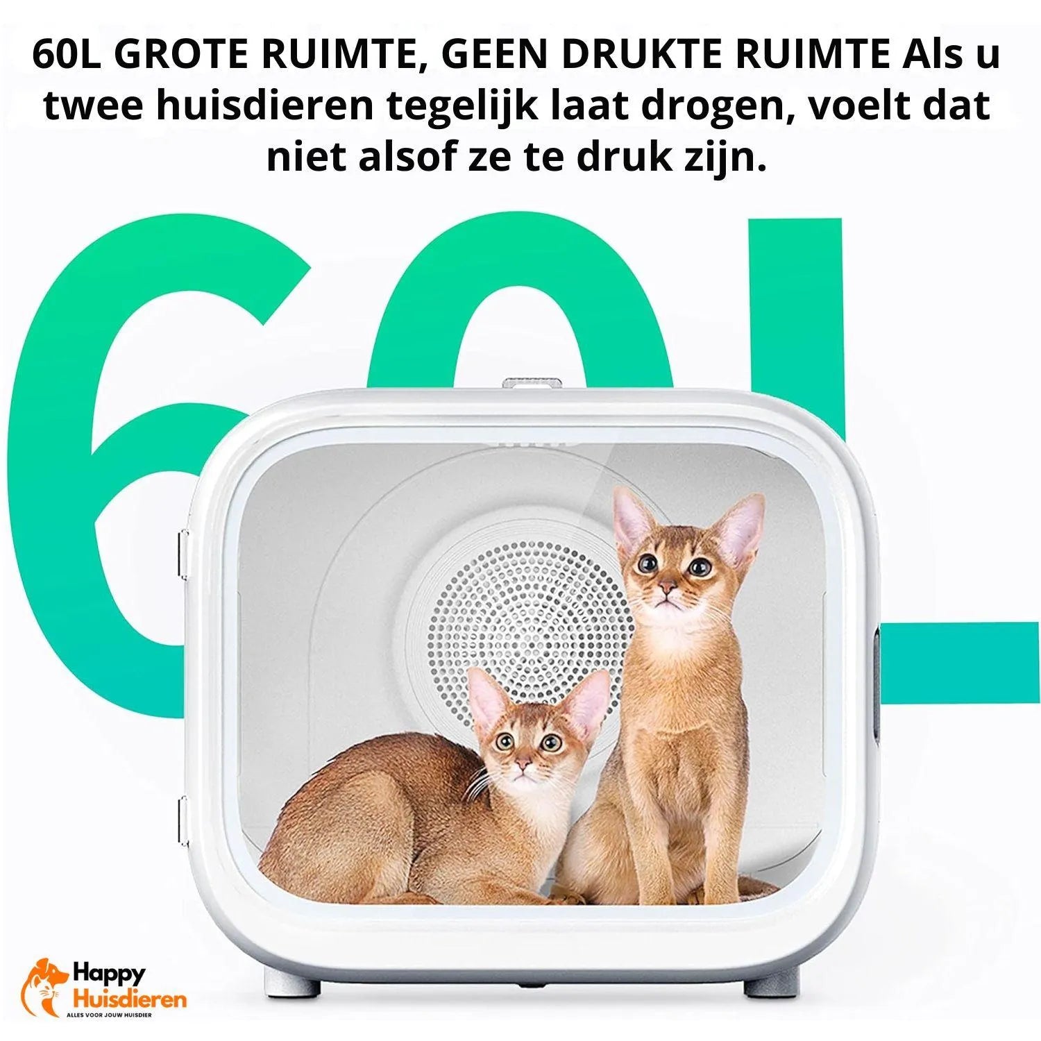 DryHaven | Stille Huisdierendroger met 360° Luchtstroom & Veilig Warmtebeheer