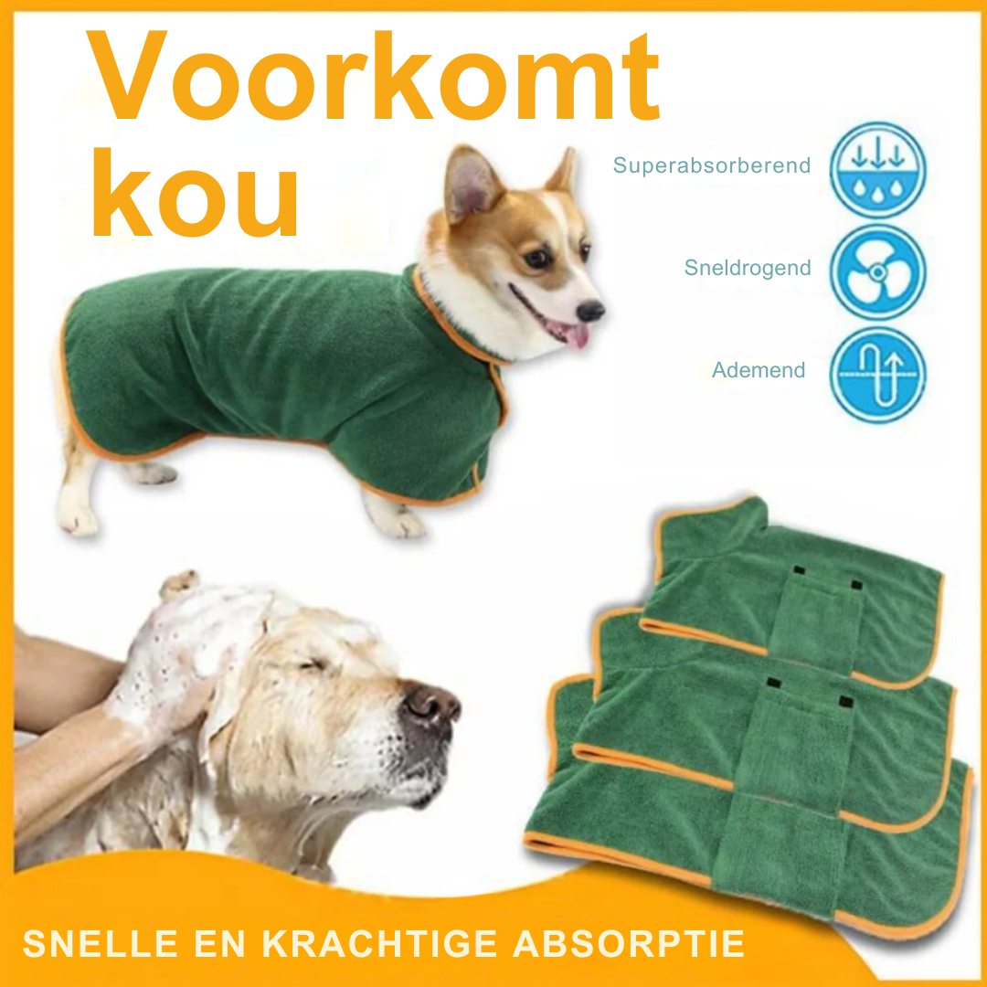 DryPup Robe | Sneldrogende hondenbadjas warm & verstelbaar
