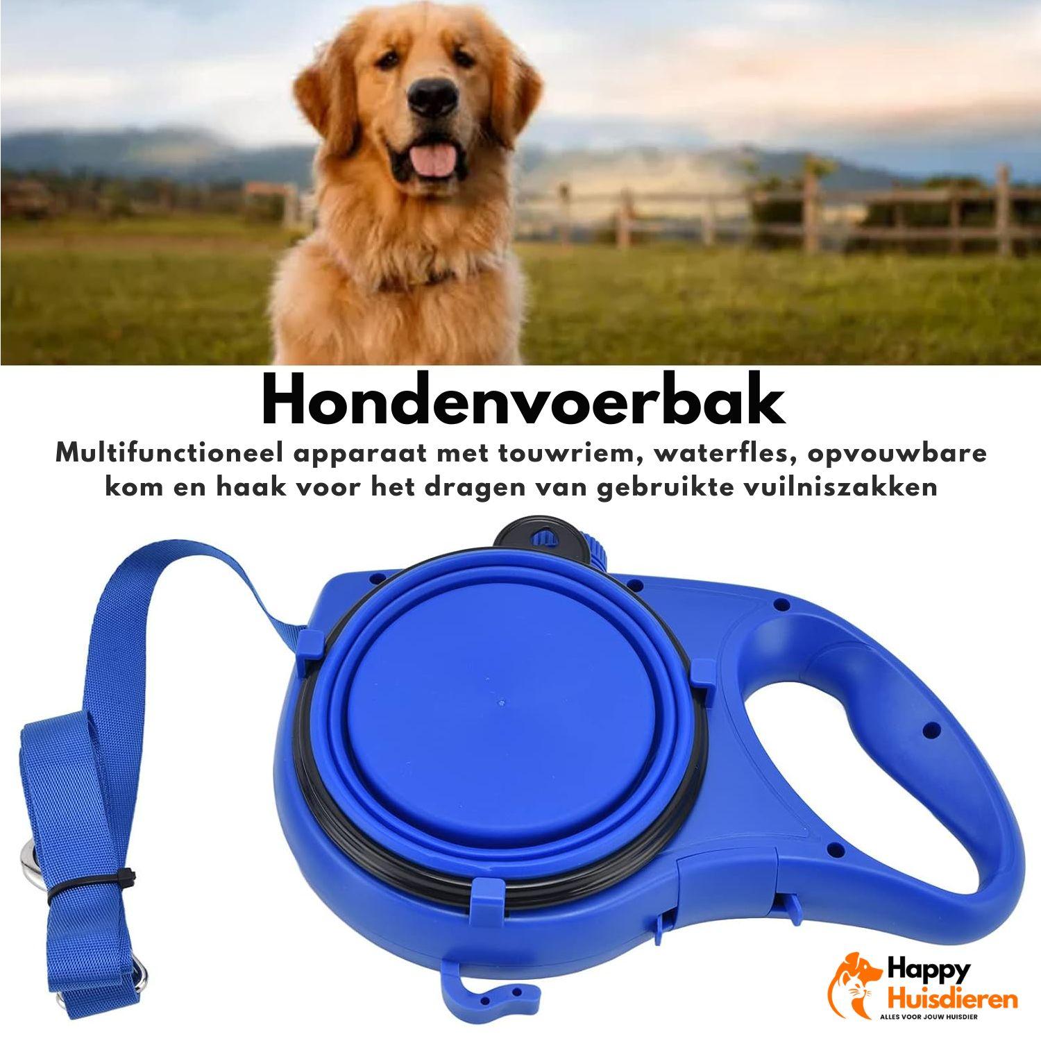 WalkEase Duo | Multifunctionele Hondenriem met Drink- en Voerfunctie