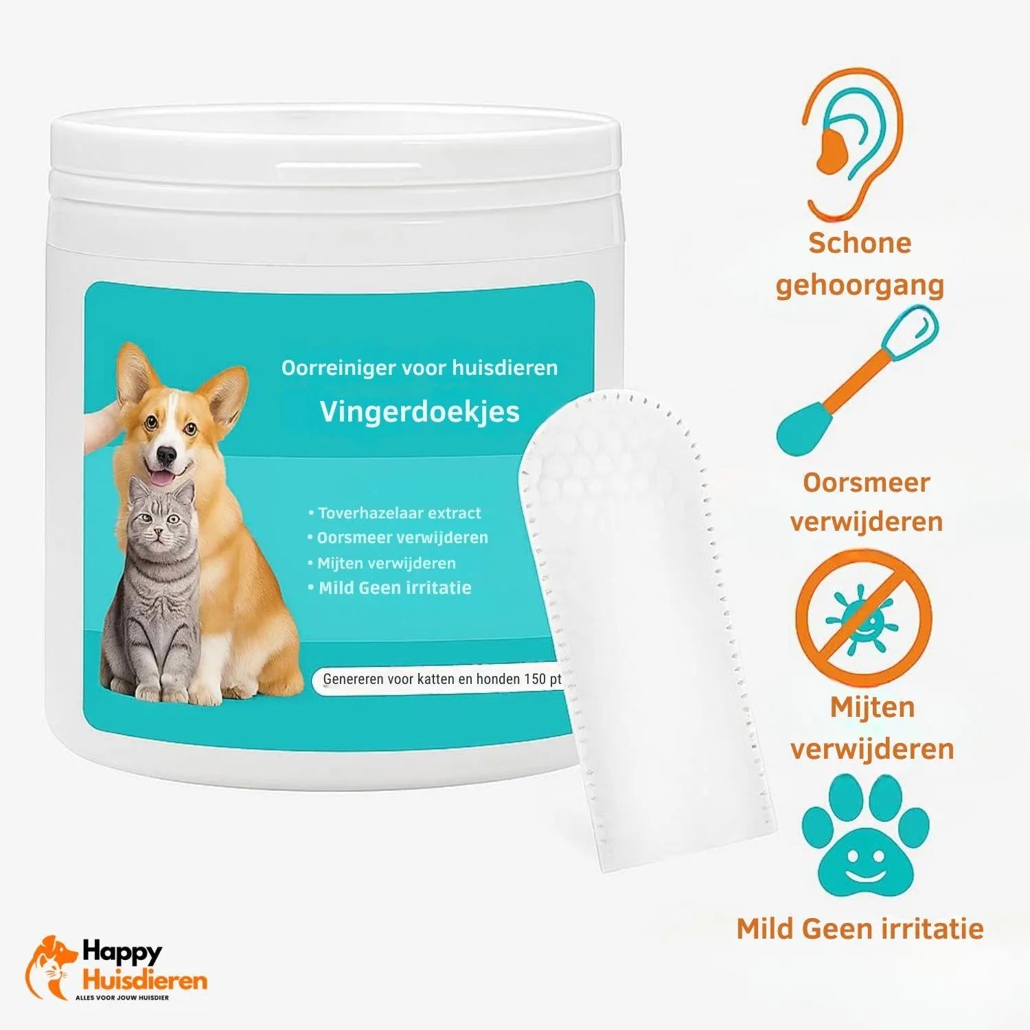 EarEase | Reinigende oor-doekjes – kalmerend & veilig voor honden en katten