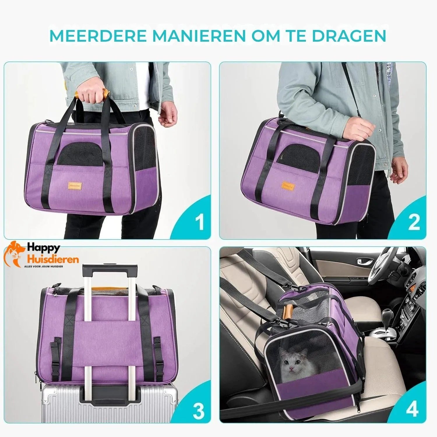 EasyPet Voyager | Draagbare Transporttas voor Huisdieren met Ademend Gaas en Verwijderbare Mat