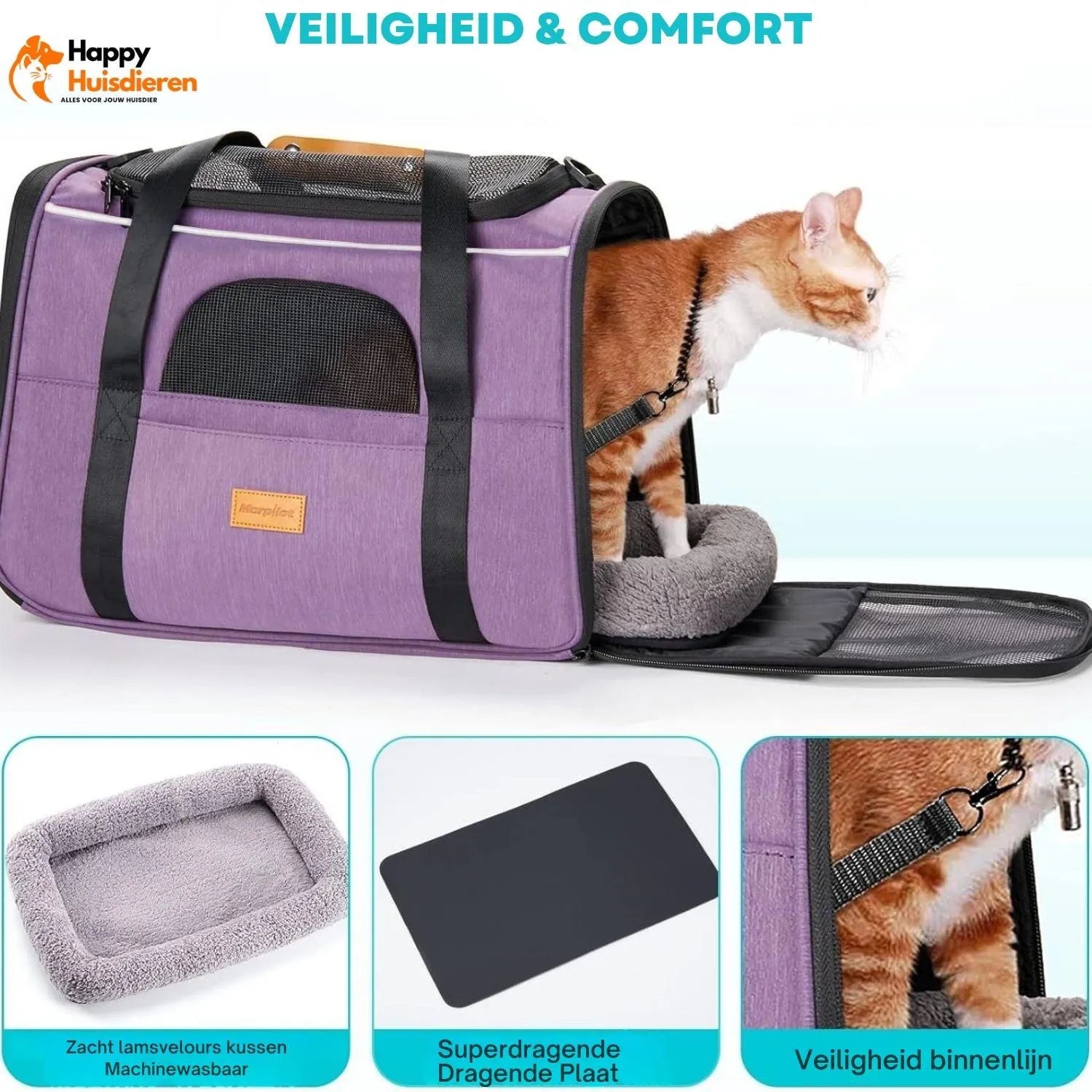 EasyPet Voyager | Draagbare Transporttas voor Huisdieren met Ademend Gaas en Verwijderbare Mat