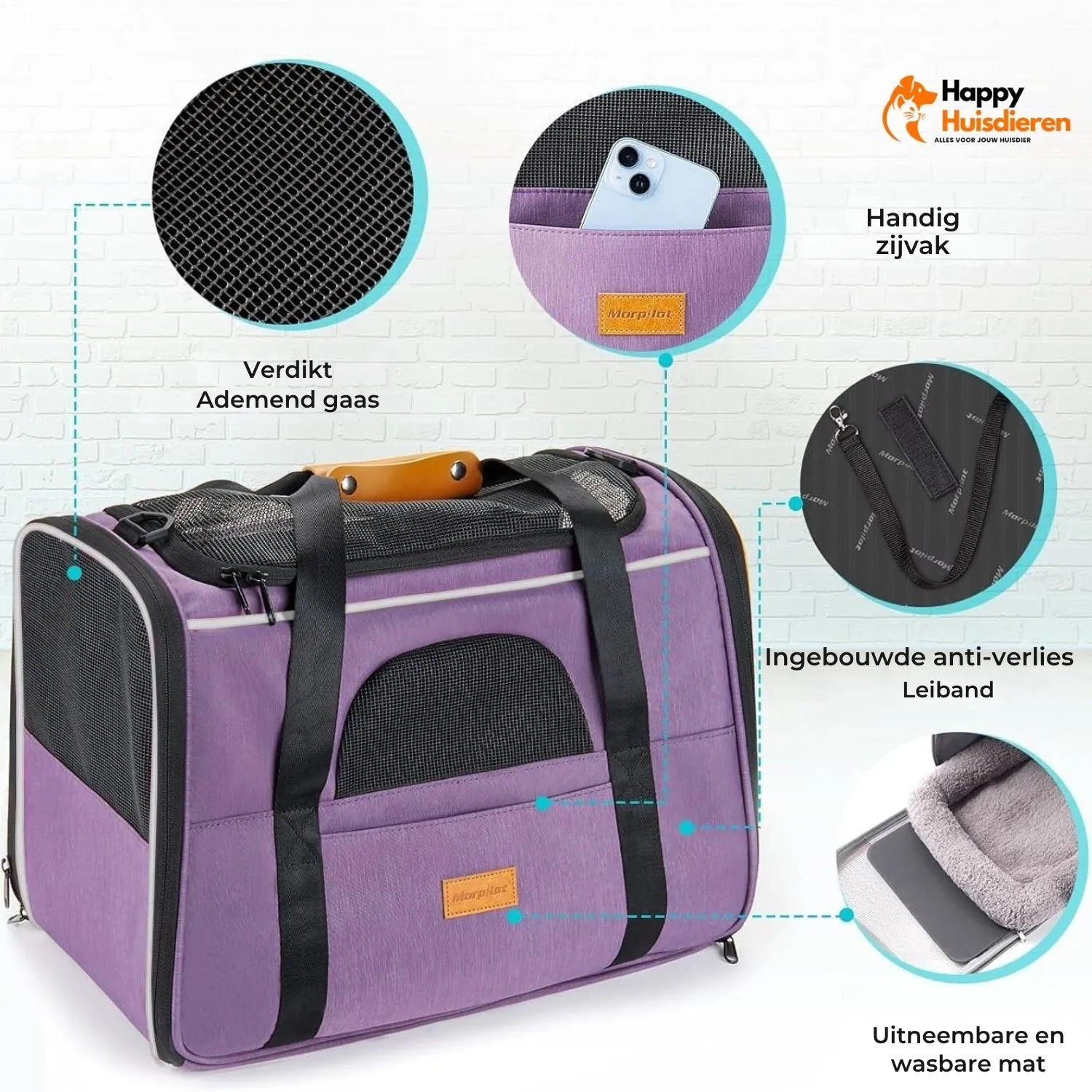 EasyPet Voyager | Draagbare Transporttas voor Huisdieren met Ademend Gaas en Verwijderbare Mat