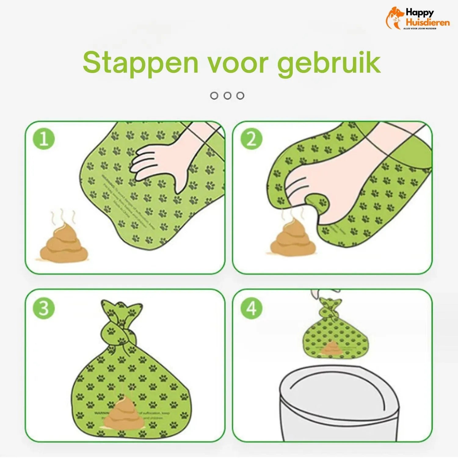 EcoGlow Set | Lekvrije poepzakjes voor huisdieren met zaklampdispenser