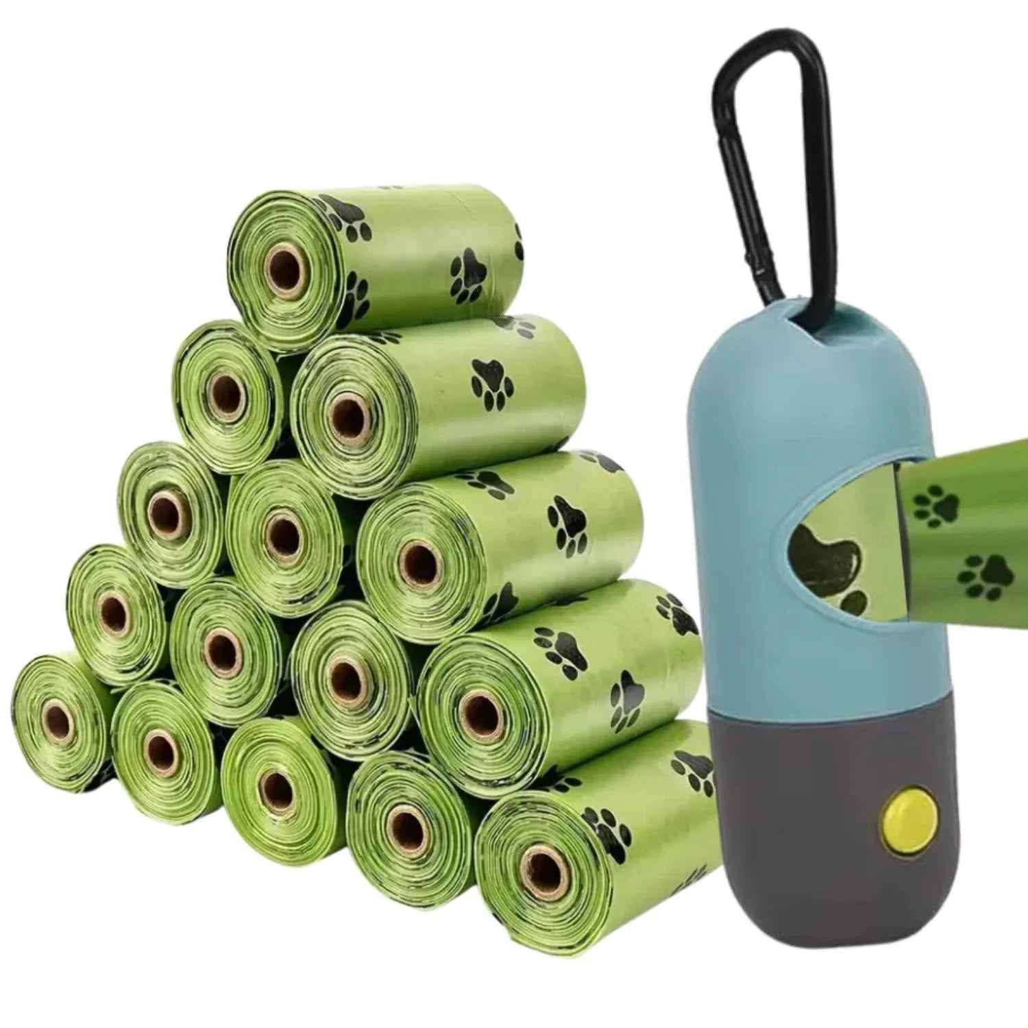 EcoGlow Set | Lekvrije poepzakjes voor huisdieren met zaklampdispenser