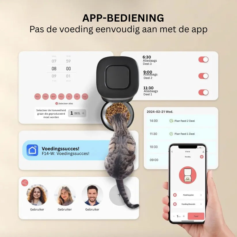FeedSmart Voerautomaat | WiFi Huisdierdispenser met App en Stemfunctie