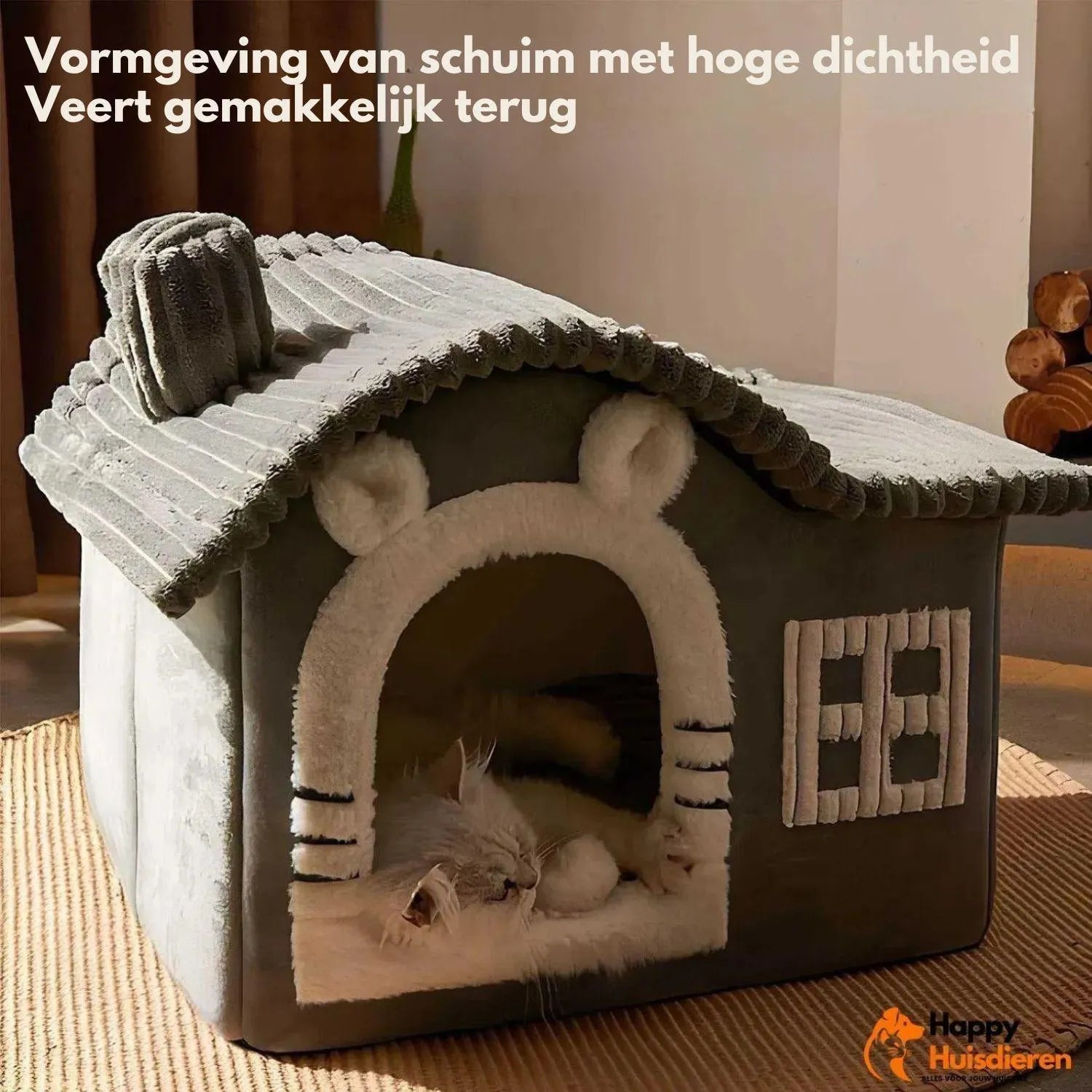 FelineCave | Knusse kattenmand met beschutte ingang