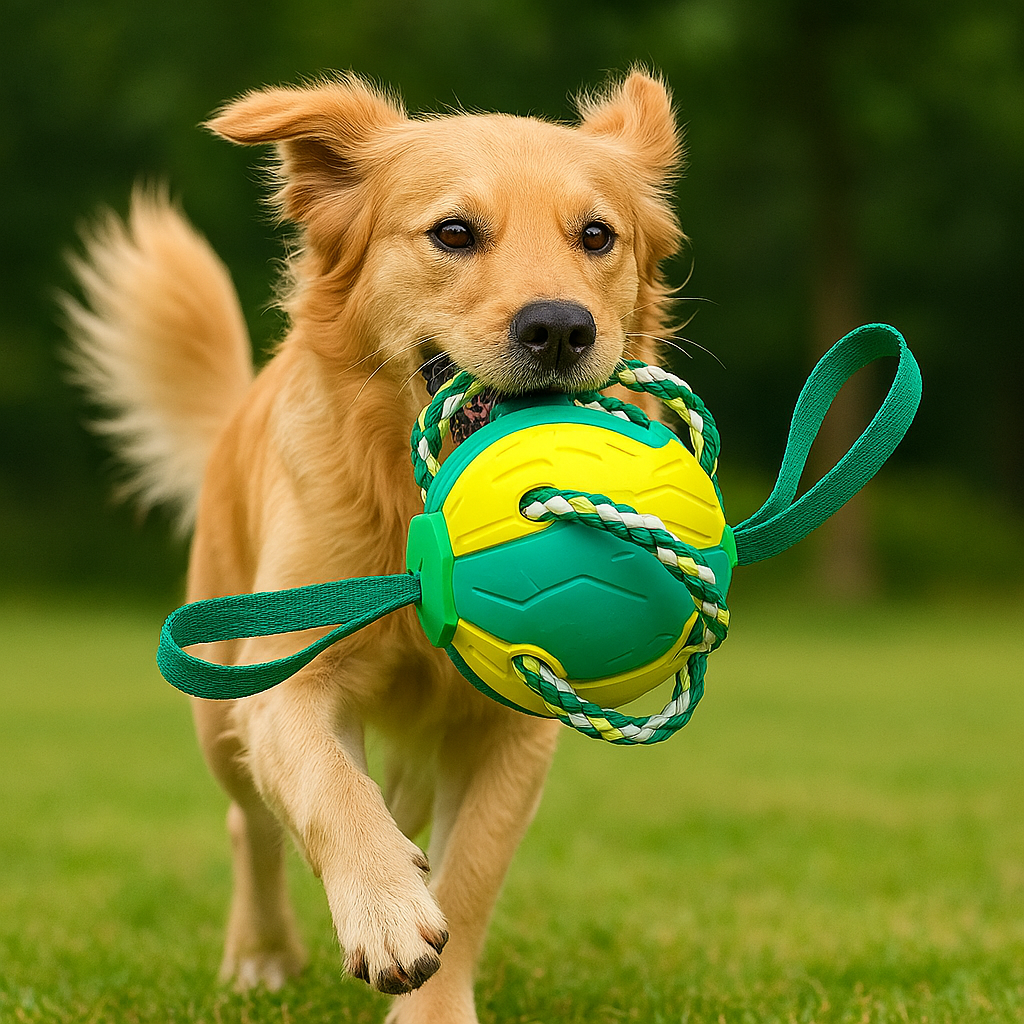 FlexFetch | Duurzame hondenbal met licht, geschikt voor apporteren en kauwen