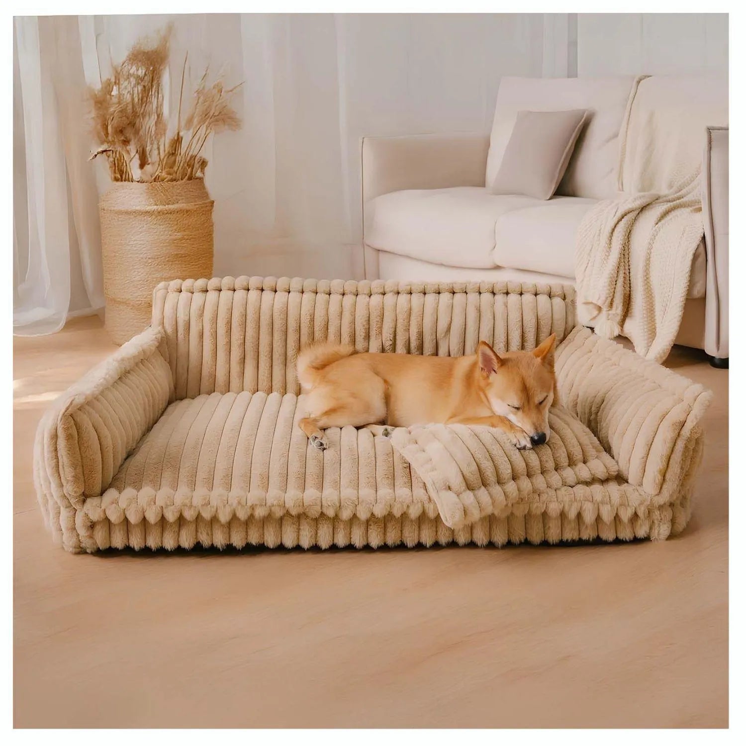 Fluffy Droomnest | Grote Wasbare Orthopedische Hondenkussenbank voor Comfort