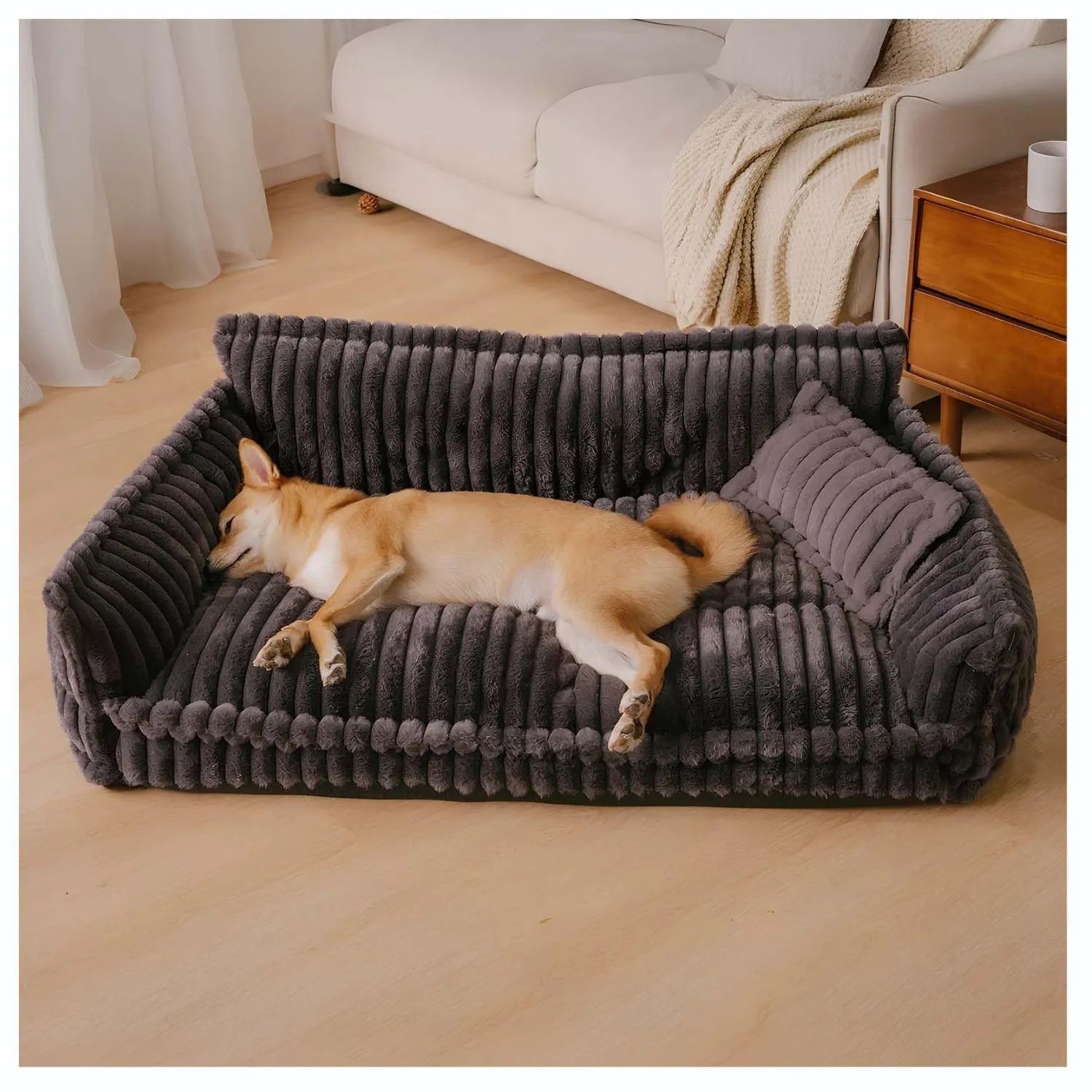 Fluffy Droomnest | Grote Wasbare Orthopedische Hondenkussenbank voor Comfort