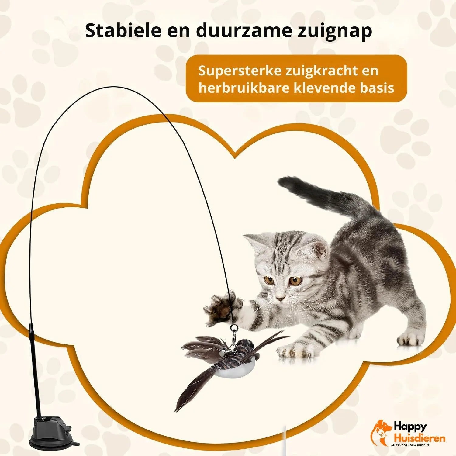 FlyChase Toy | Interactief kattenspeeltje met vogels & zuignap – stimuleert spel en beweging